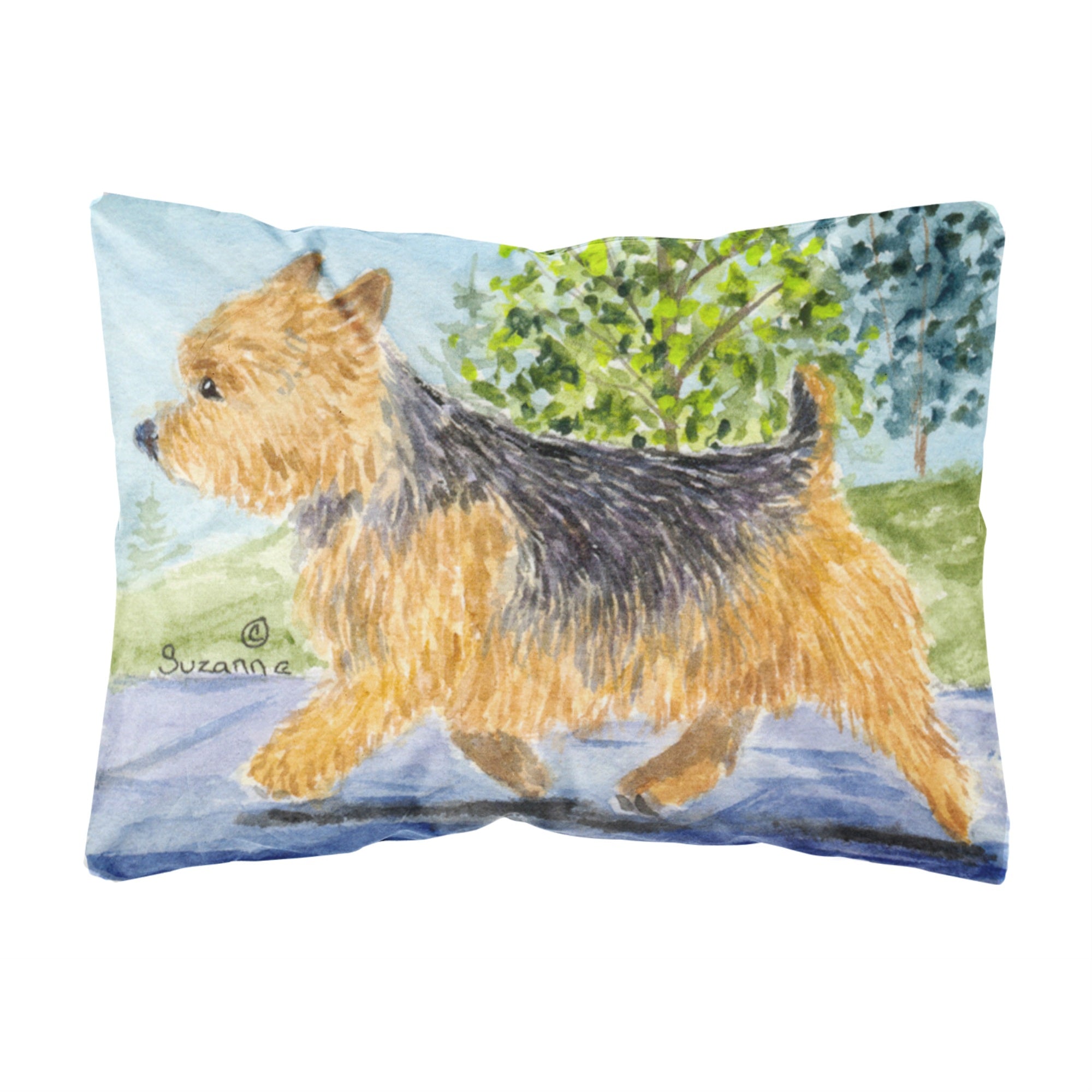 'Caroline'S Treasures Ss8879Pw1216 Norwich Terrier Decorative Canvas Fabric Pillow, Large, Multicolor'