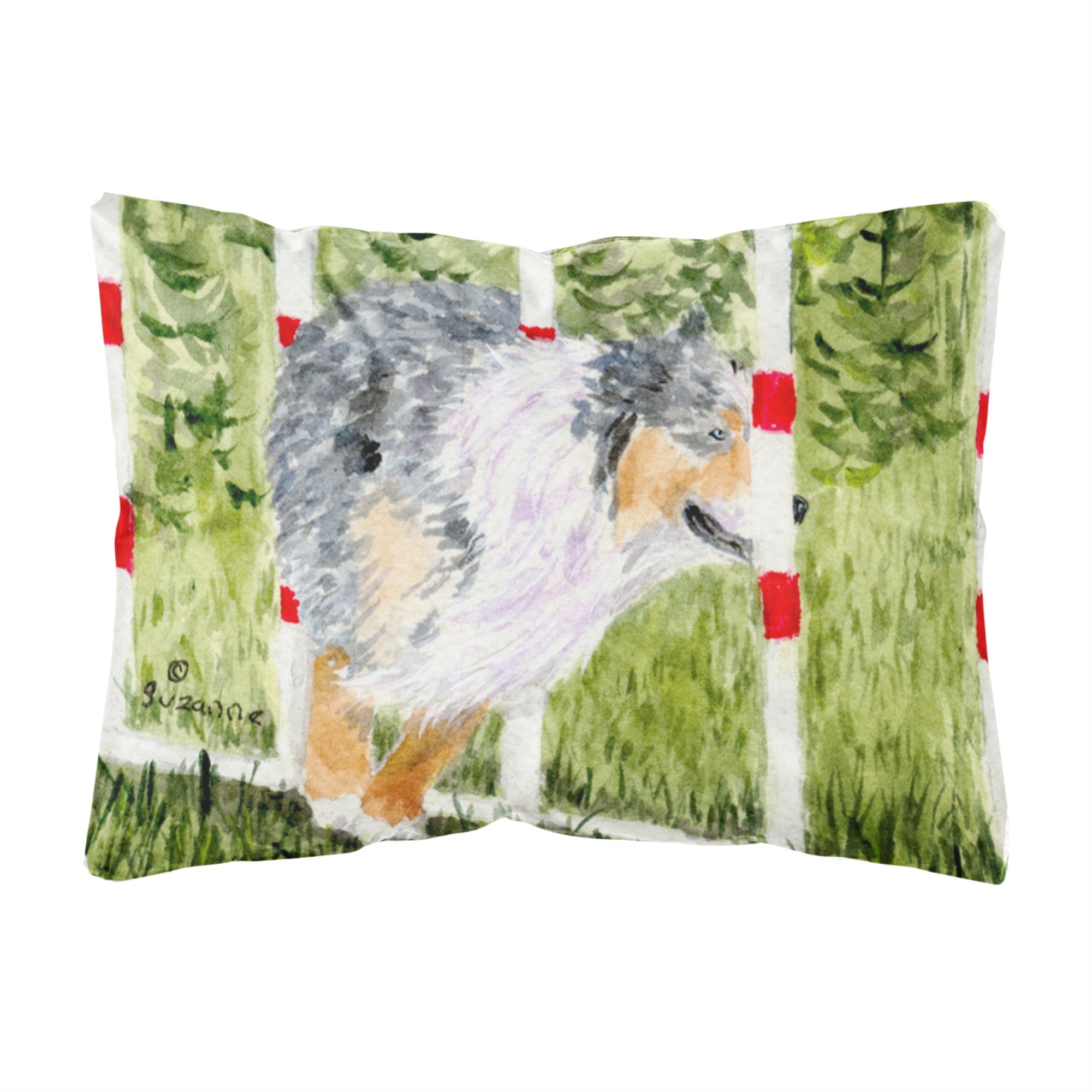 'Caroline'S Treasures Ss8885Pw1216 Australian Shepherd Decorative Canvas Fabric Pillow, Large, Multicolor'