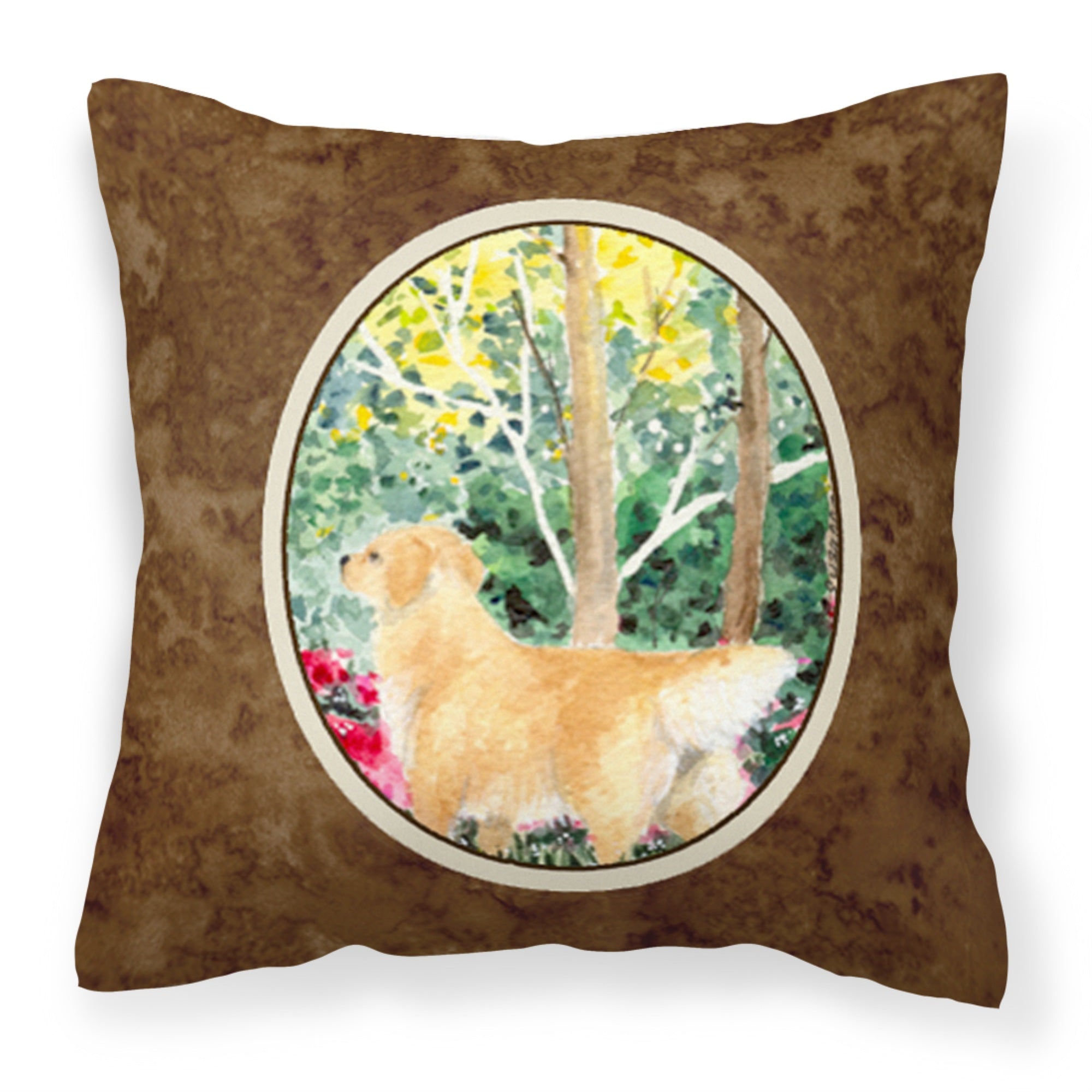 'Caroline'S Treasures Ss8886Pw1414 Golden Retriever Decorative Canvas Fabric Pillow, Large, Multicolor'