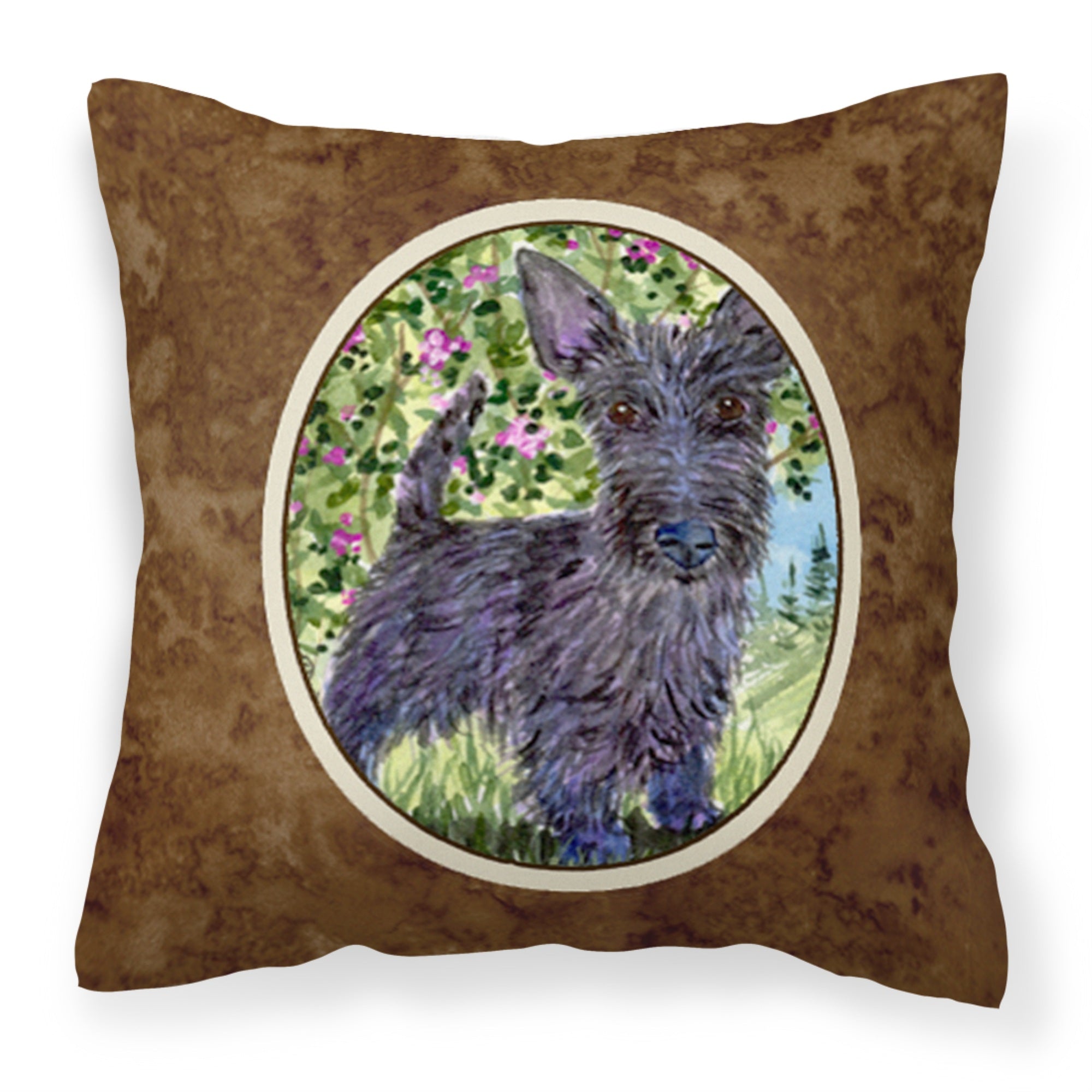 'Caroline'S Treasures Ss8889Pw1414 Scottish Terrier Decorative Canvas Fabric Pillow, Large, Multicolor'