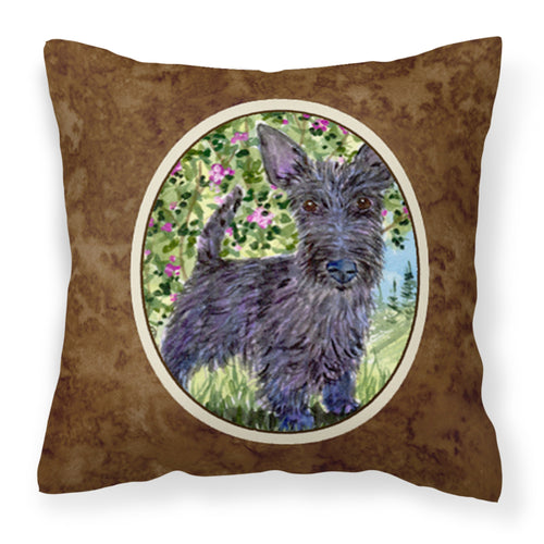 'Caroline'S Treasures Ss8889Pw1414 Scottish Terrier Decorative Canvas Fabric Pillow, Large, Multicolor'