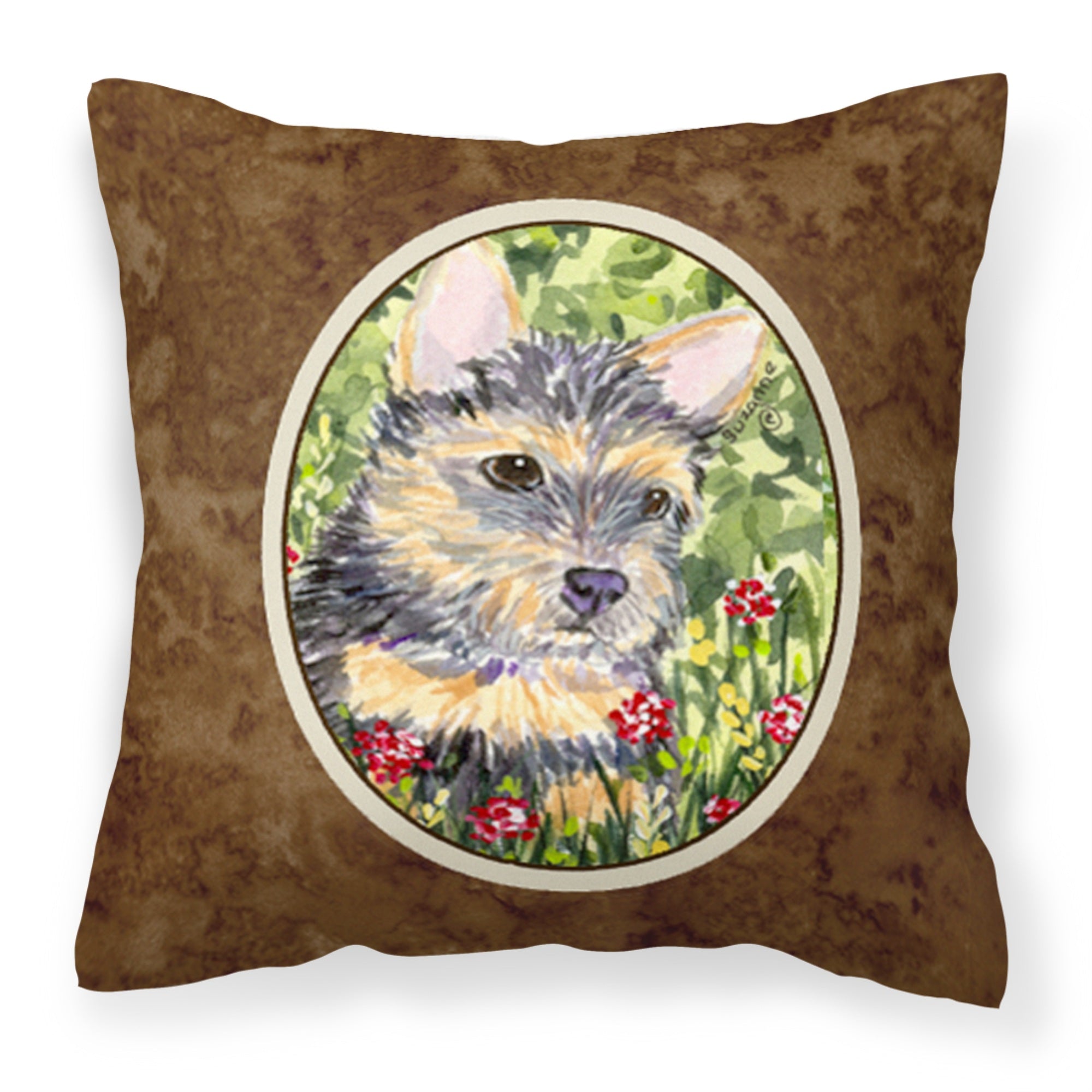 'Caroline'S Treasures Ss8893Pw1414 Norwich Terrier Decorative Canvas Fabric Pillow, Large, Multicolor'