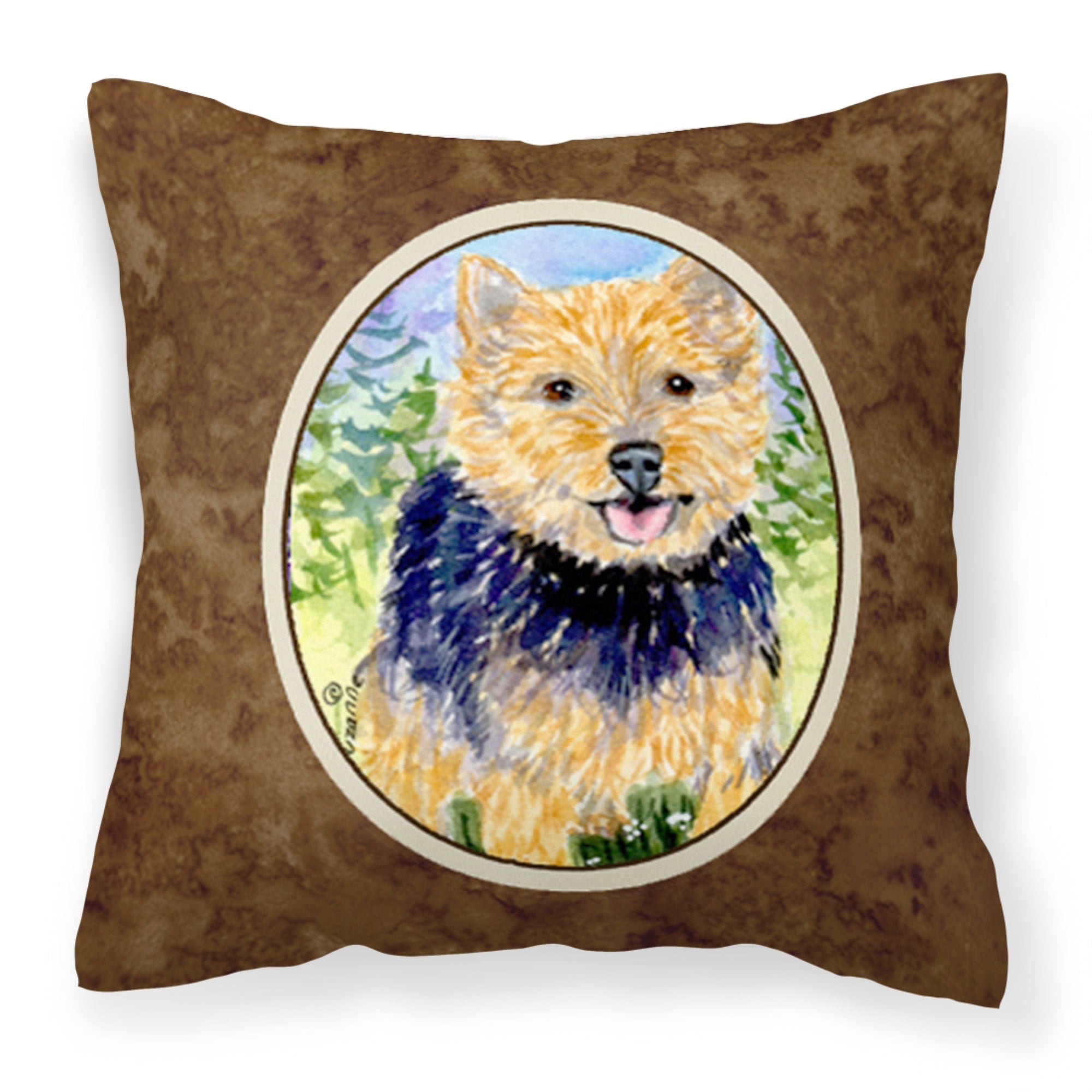 'Caroline'S Treasures Ss8894Pw1414 Norwich Terrier Decorative Canvas Fabric Pillow, Large, Multicolor'