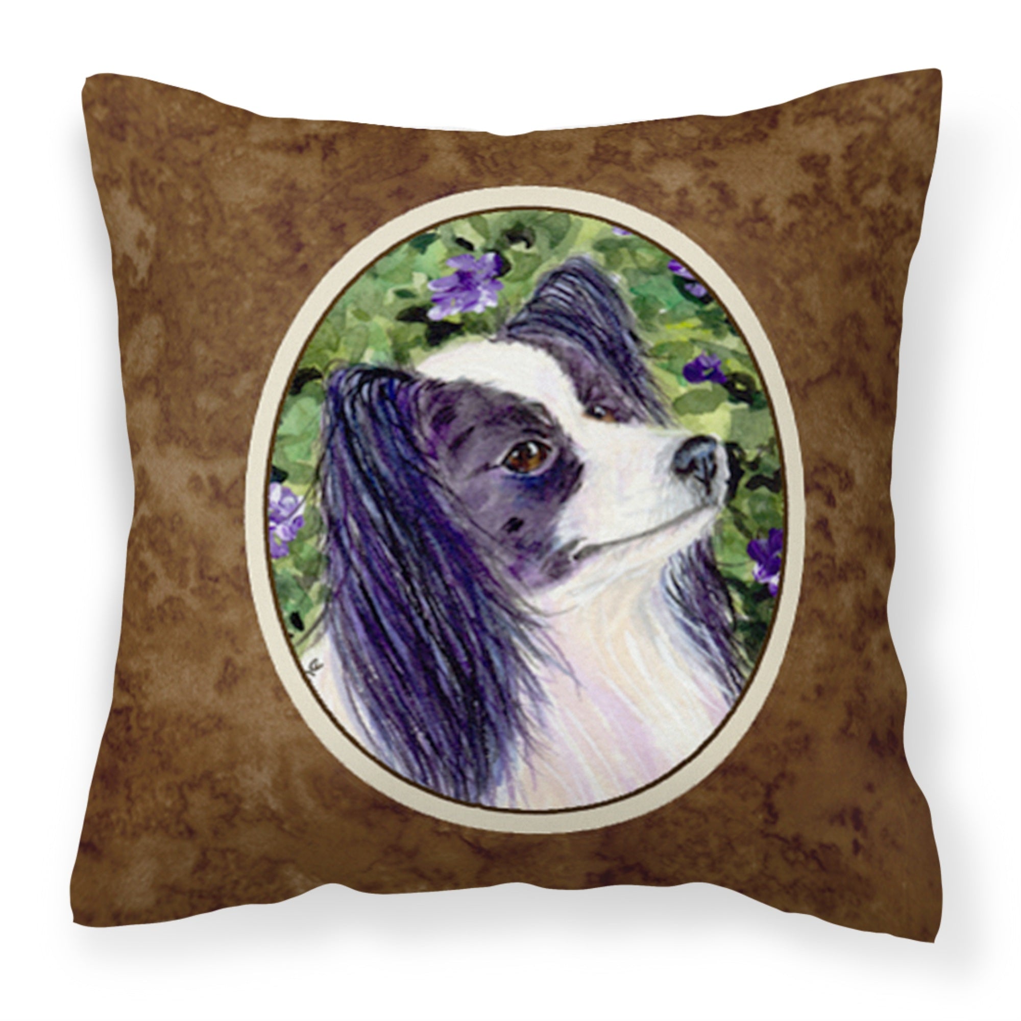 'Caroline'S Treasures Ss8896Pw1414 Papillon Decorative Canvas Fabric Pillow, Large, Multicolor'