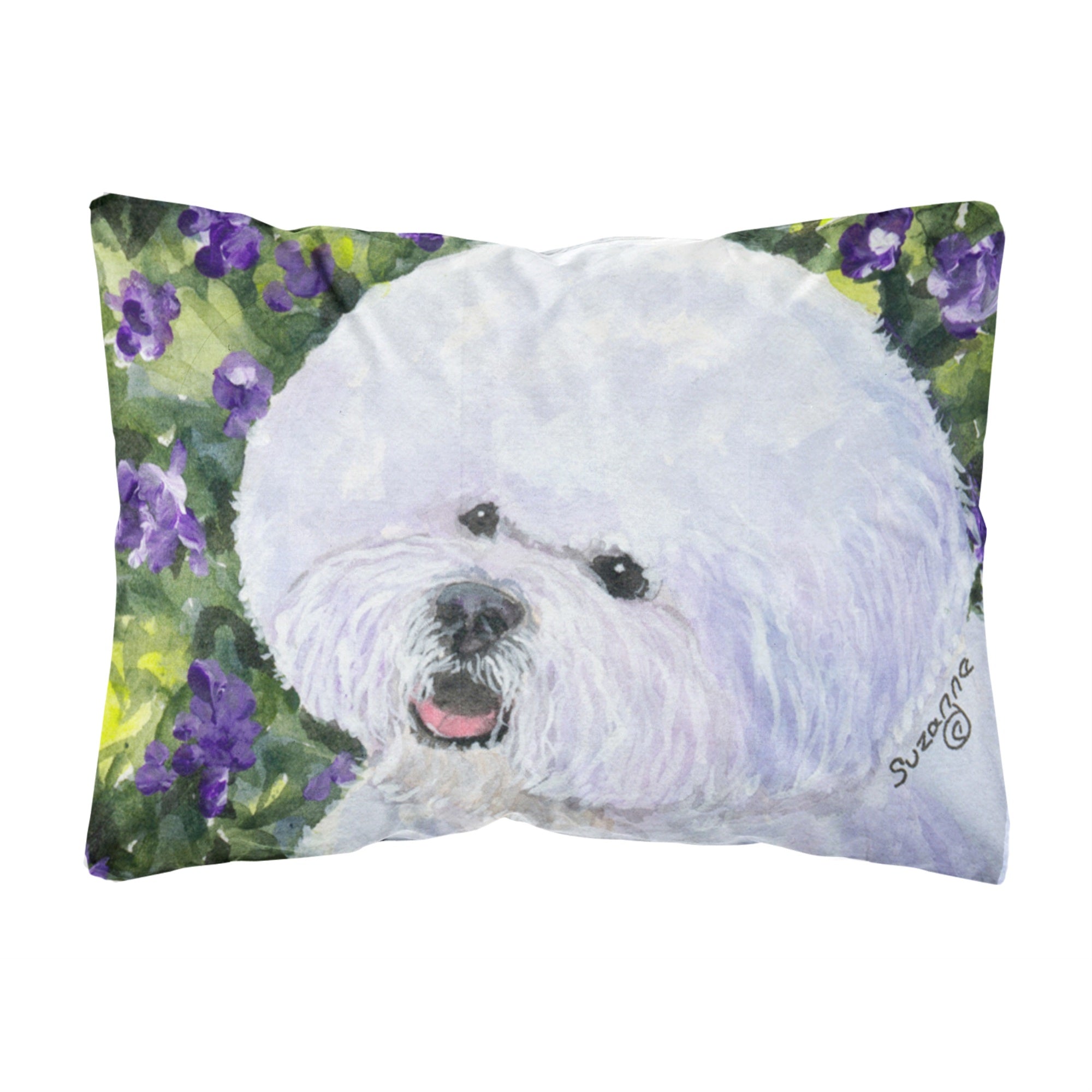 'Caroline'S Treasures Ss8897Pw1216 Bichon Frise Decorative Canvas Fabric Pillow, Large, Multicolor'