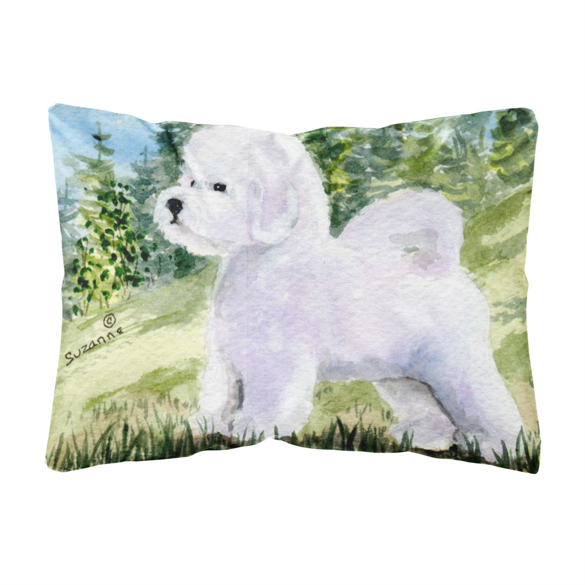 'Caroline'S Treasures Ss8900Pw1216 Bichon Frise Decorative Canvas Fabric Pillow, Large, Multicolor'