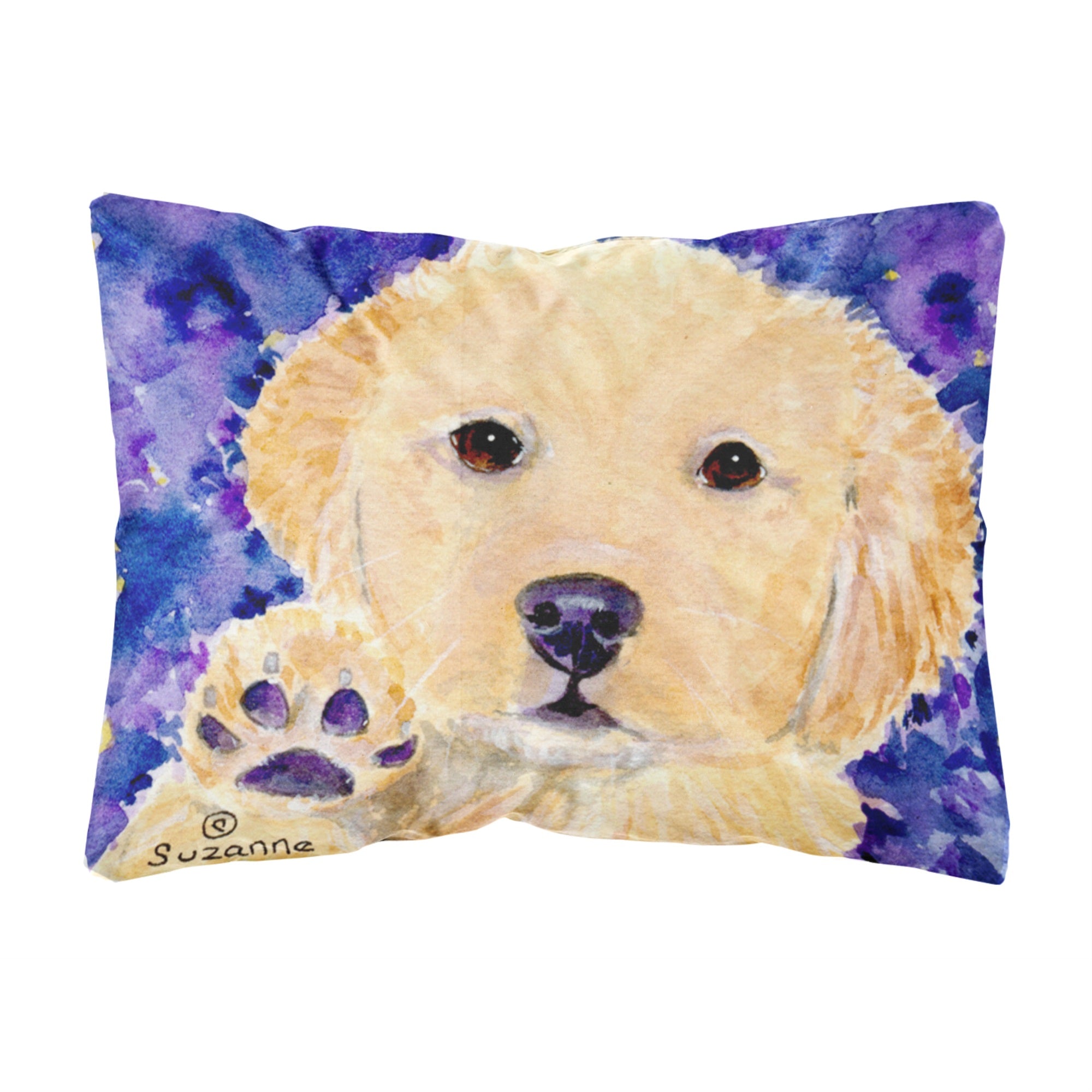 'Caroline'S Treasures Ss8903Pw1216 Golden Retriever Decorative Canvas Fabric Pillow, Large, Multicolor'