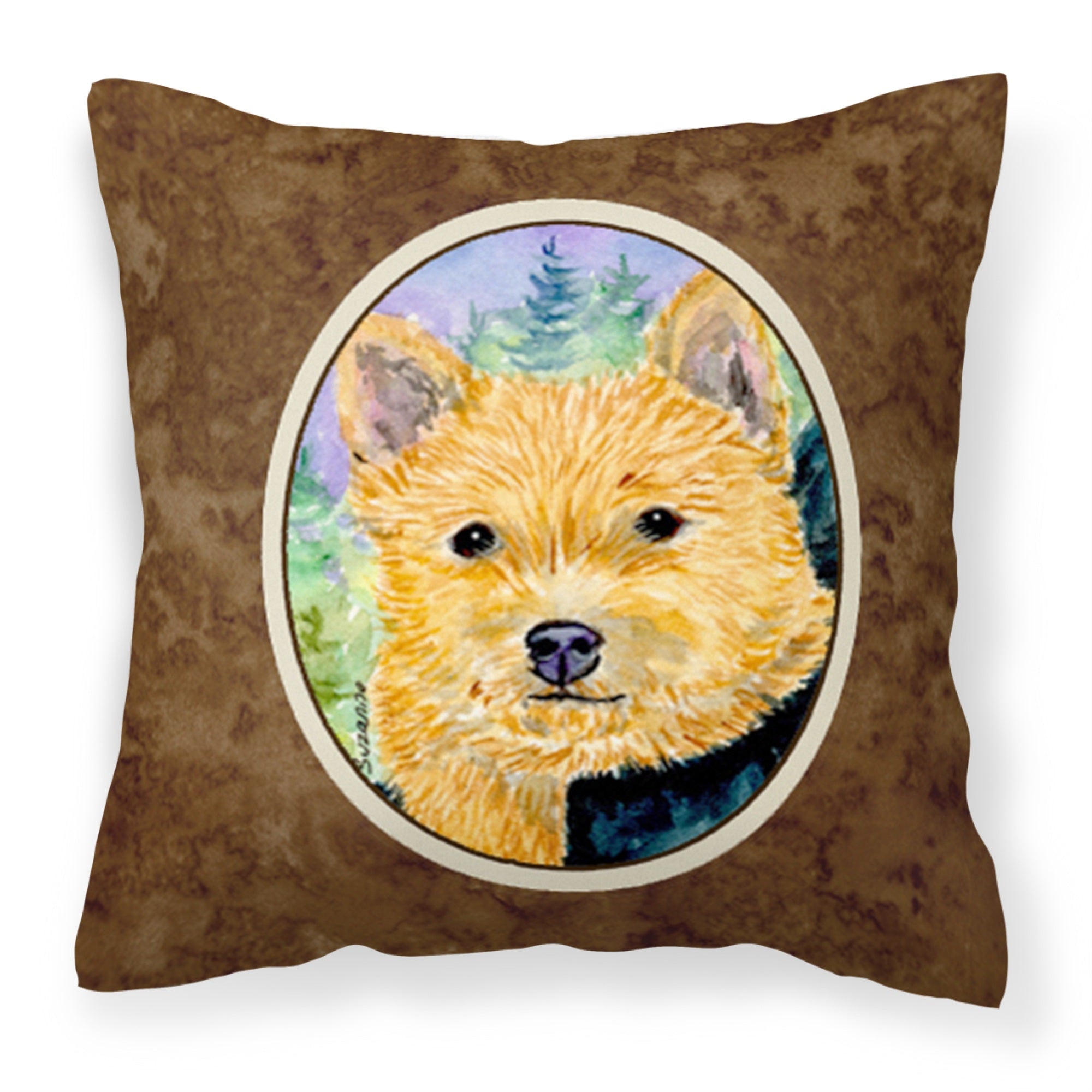 'Caroline'S Treasures Ss8905Pw1414 Norwich Terrier Decorative Canvas Fabric Pillow, Large, Multicolor'