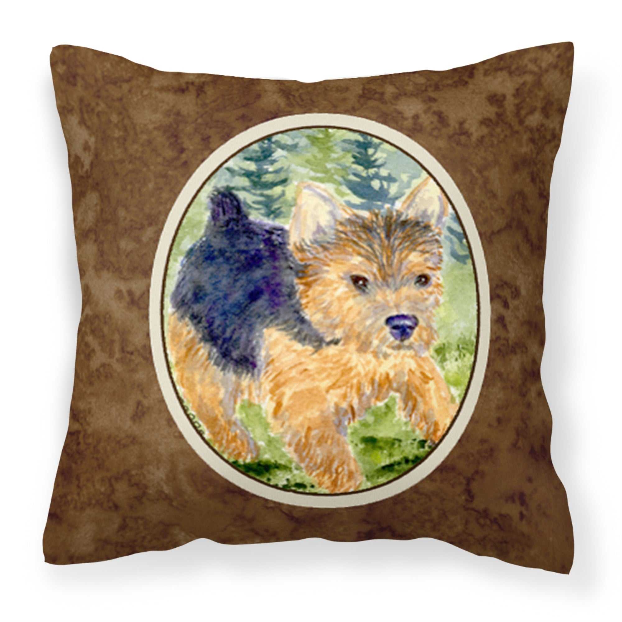 'Caroline'S Treasures Ss8907Pw1414 Norwich Terrier Decorative Canvas Fabric Pillow, Large, Multicolor'