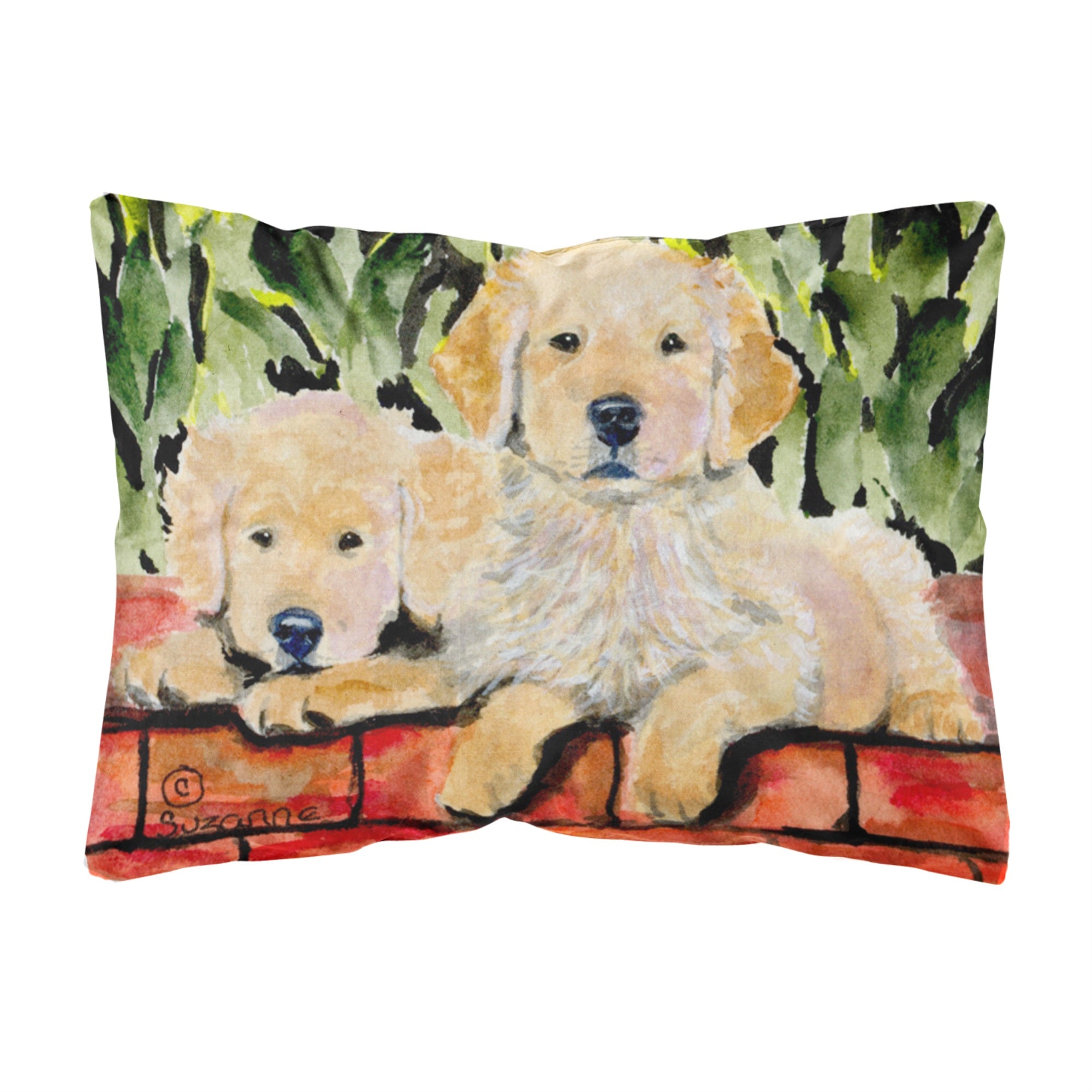 'Caroline'S Treasures Ss8908Pw1216 Golden Retriever Decorative Canvas Fabric Pillow, Large, Multicolor'