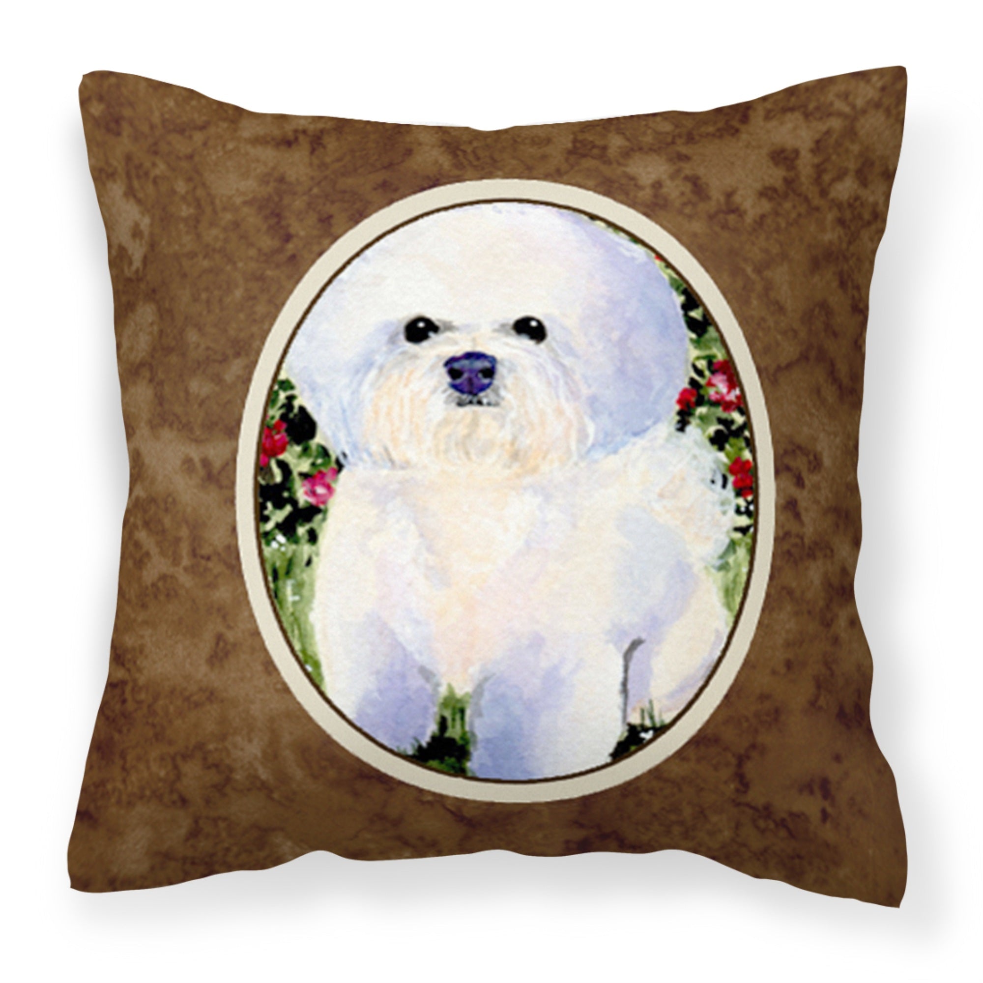 'Caroline'S Treasures Ss8914Pw1414 Bichon Frise Decorative Canvas Fabric Pillow, Large, Multicolor'