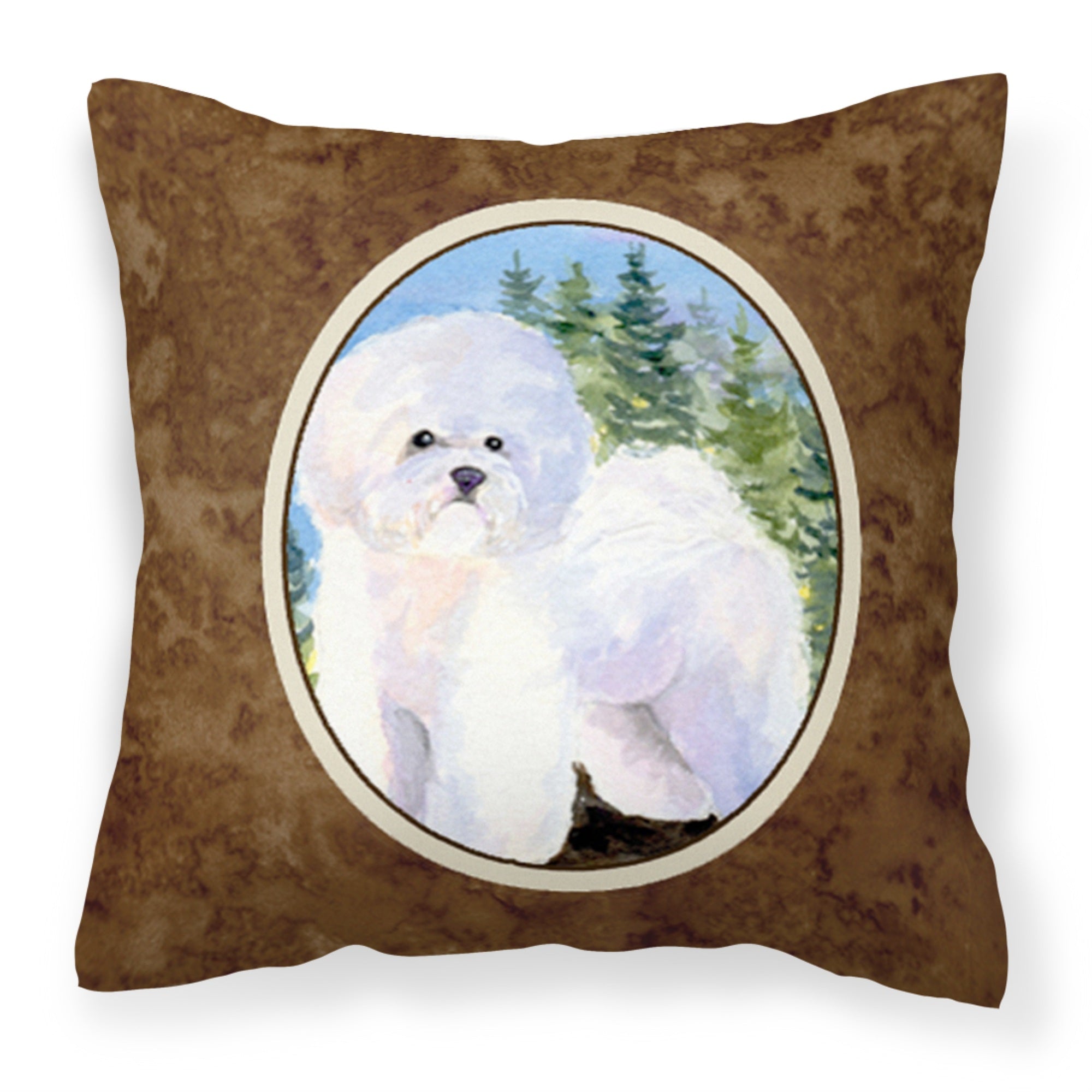 'Caroline'S Treasures Ss8916Pw1414 Bichon Frise Decorative Canvas Fabric Pillow, Large, Multicolor'