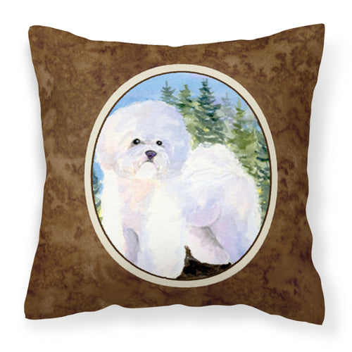 'Caroline'S Treasures Ss8916Pw1414 Bichon Frise Decorative Canvas Fabric Pillow, Large, Multicolor'