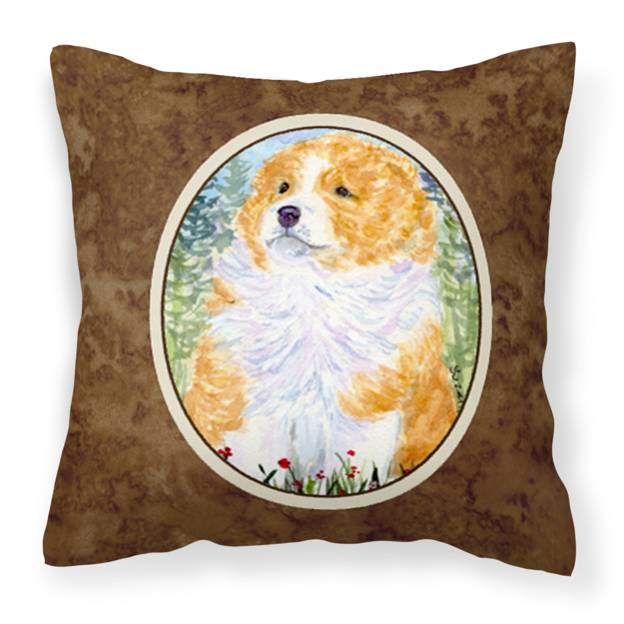 'Caroline'S Treasures Ss8918Pw1414 Sheltie Decorative Canvas Fabric Pillow, Large, Multicolor'