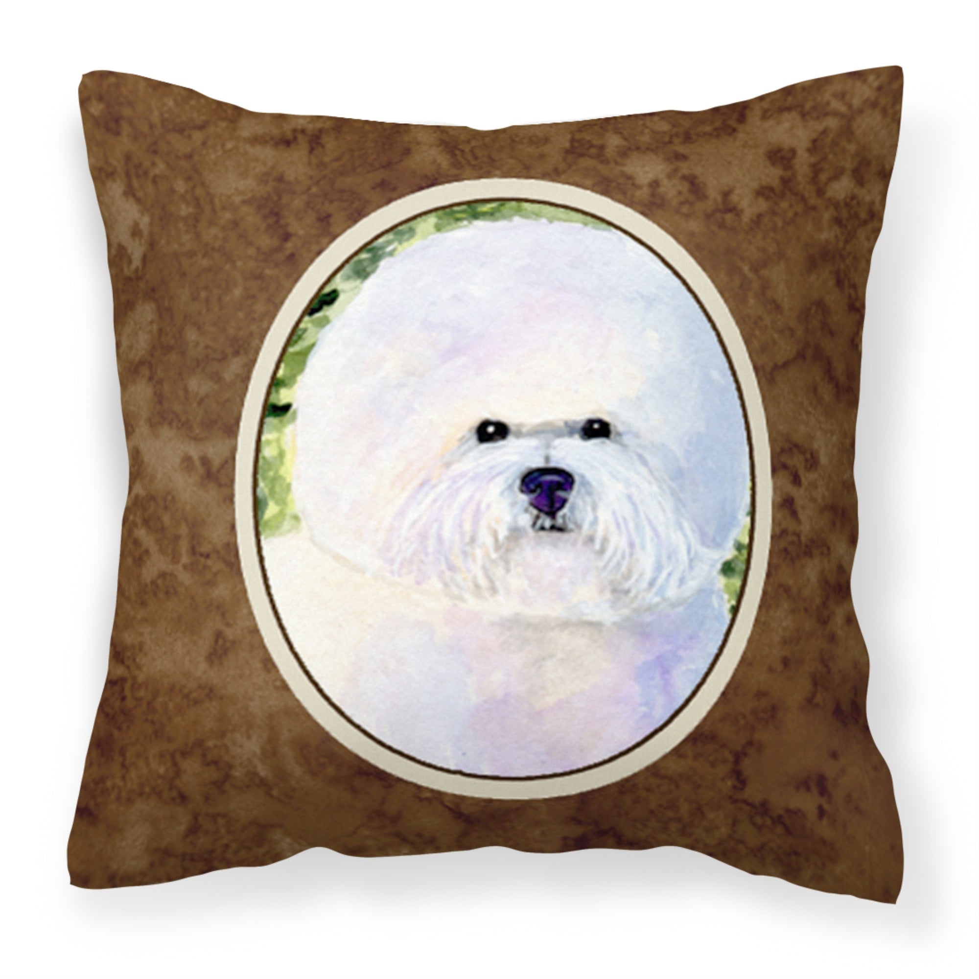 'Caroline'S Treasures Ss8919Pw1414 Bichon Frise Decorative Canvas Fabric Pillow, Large, Multicolor'