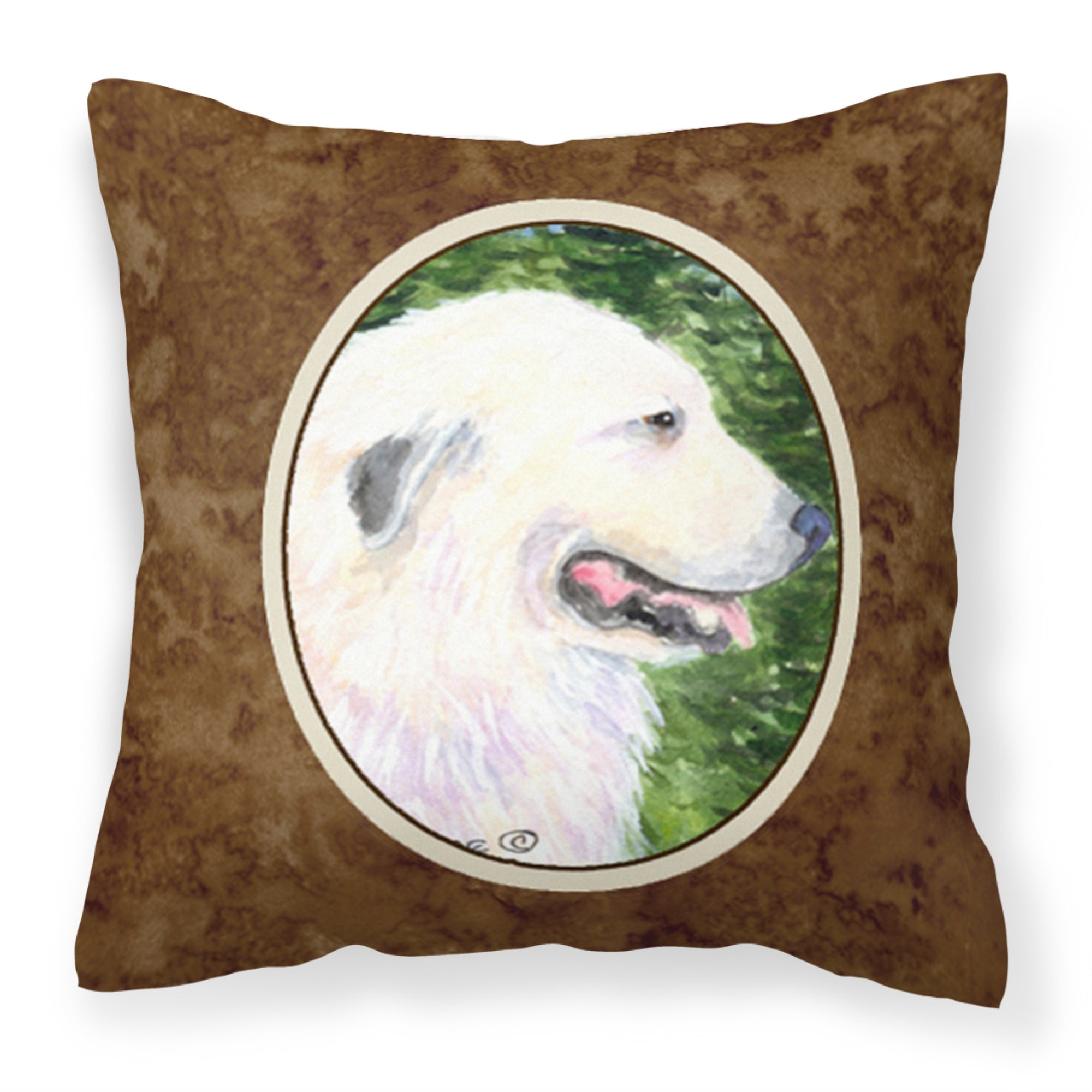 'Caroline'S Treasures Ss8922Pw1414 Great Pyrenees Decorative Canvas Fabric Pillow, Large, Multicolor'