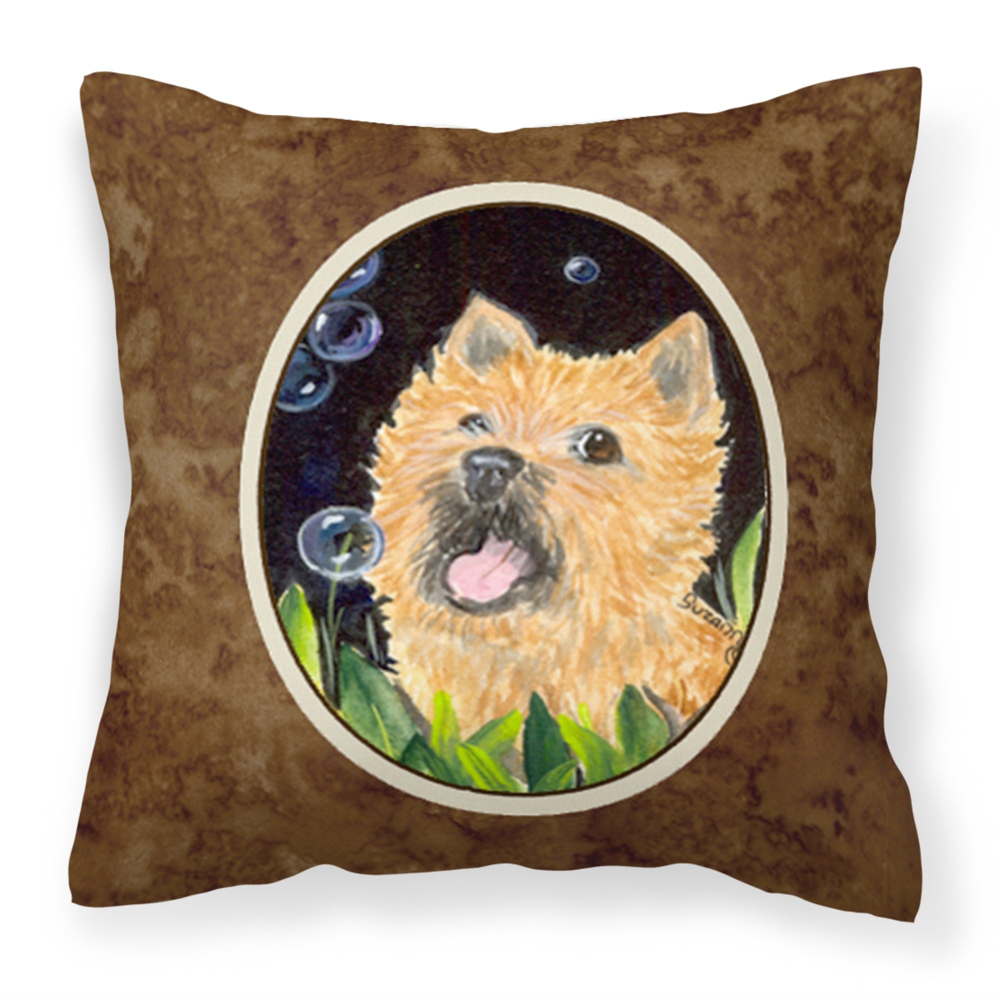 'Caroline'S Treasures Ss8928Pw1414 Cairn Terrier Decorative Canvas Fabric Pillow, Large, Multicolor'