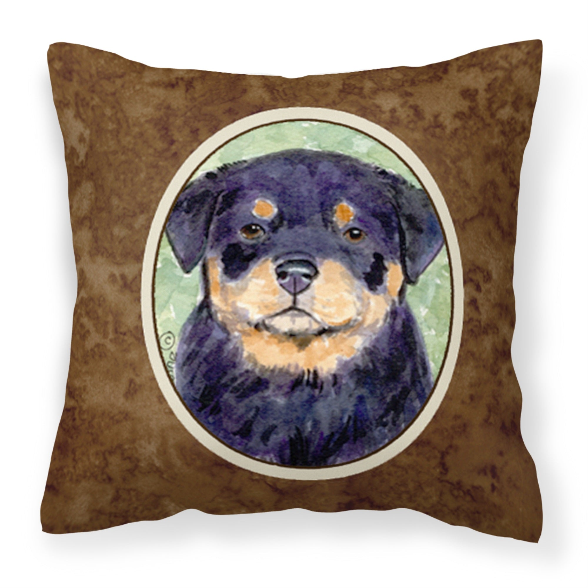 'Caroline'S Treasures Ss8929Pw1414 Rottweiler Decorative Canvas Fabric Pillow, Large, Multicolor'