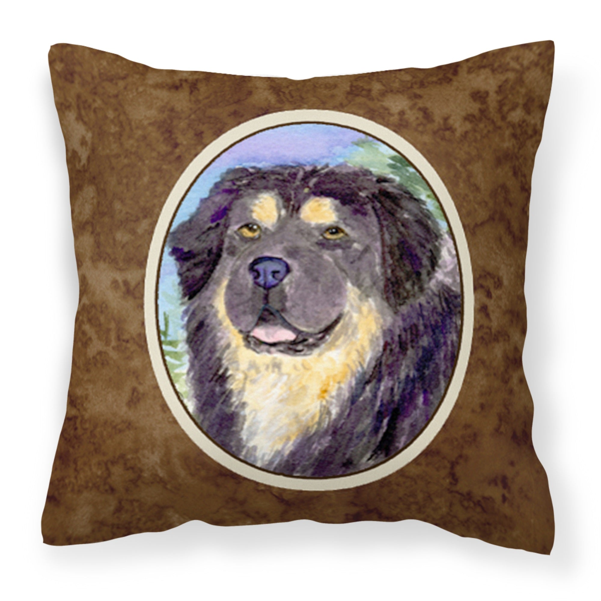'Caroline'S Treasures Ss8930Pw1414 Tibetan Mastiff Decorative Canvas Fabric Pillow, Large, Multicolor'