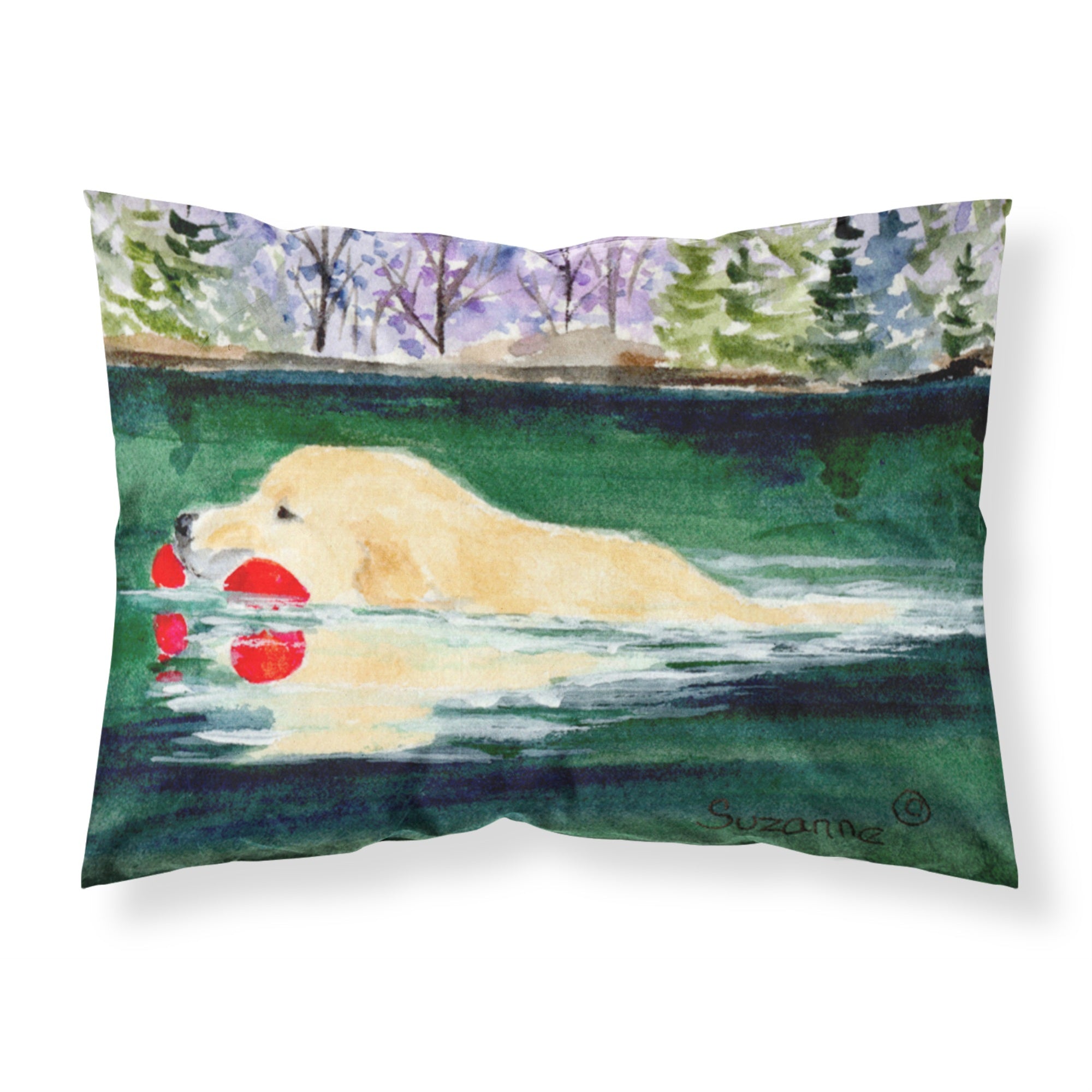 'Caroline'S Treasures Ss8935Pillowcase Golden Retriever Moisture Wicking Fabric Standard Pillowcase, Large, Multicolor'