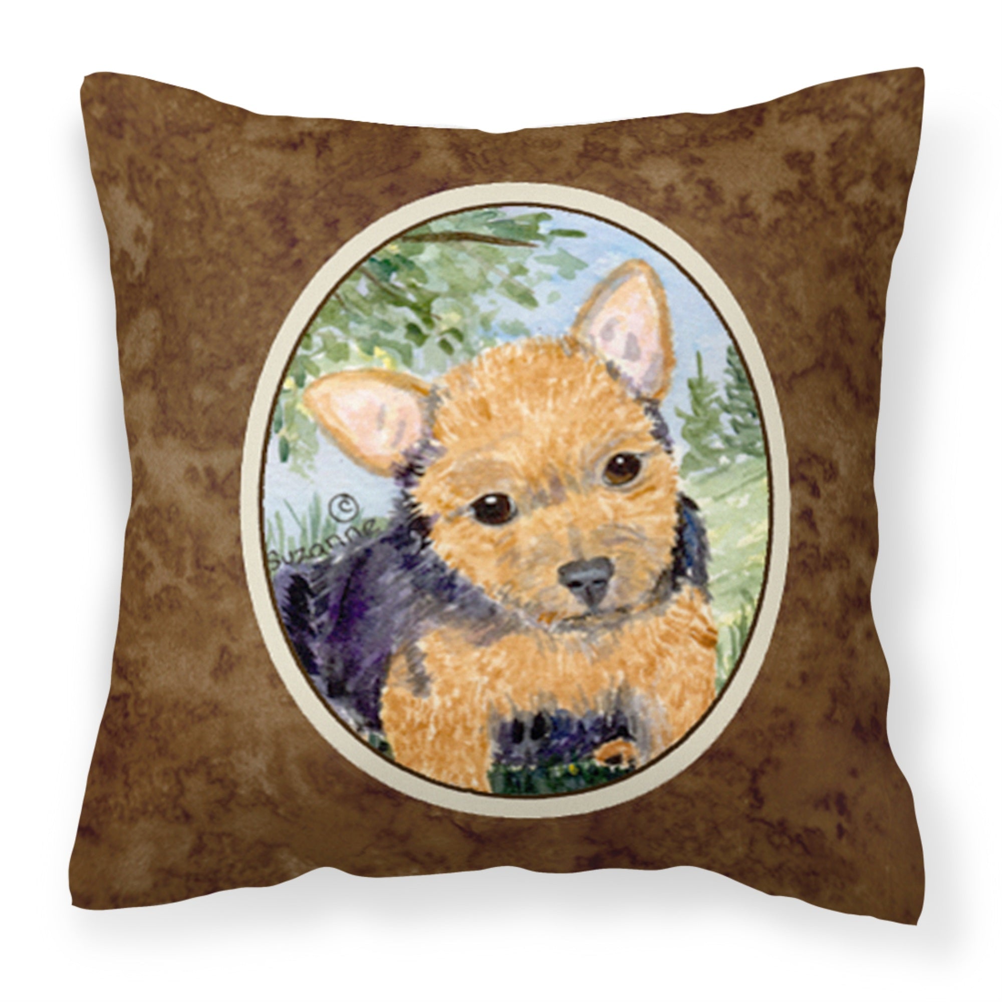 'Caroline'S Treasures Ss8936Pw1414 Norwich Terrier Decorative Canvas Fabric Pillow, Large, Multicolor'