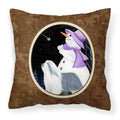 'Caroline'S Treasures Ss8947Pw1414 Snowman With Bearded Collie Fabric Pillow, Large, Multicolor'