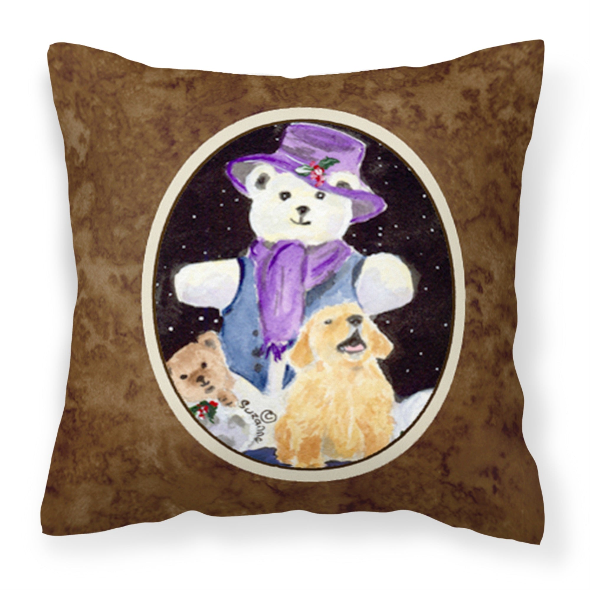 'Caroline'S Treasures Ss8954Pw1414 Golden Retriever Decorative Canvas Fabric Pillow, Large, Multicolor'