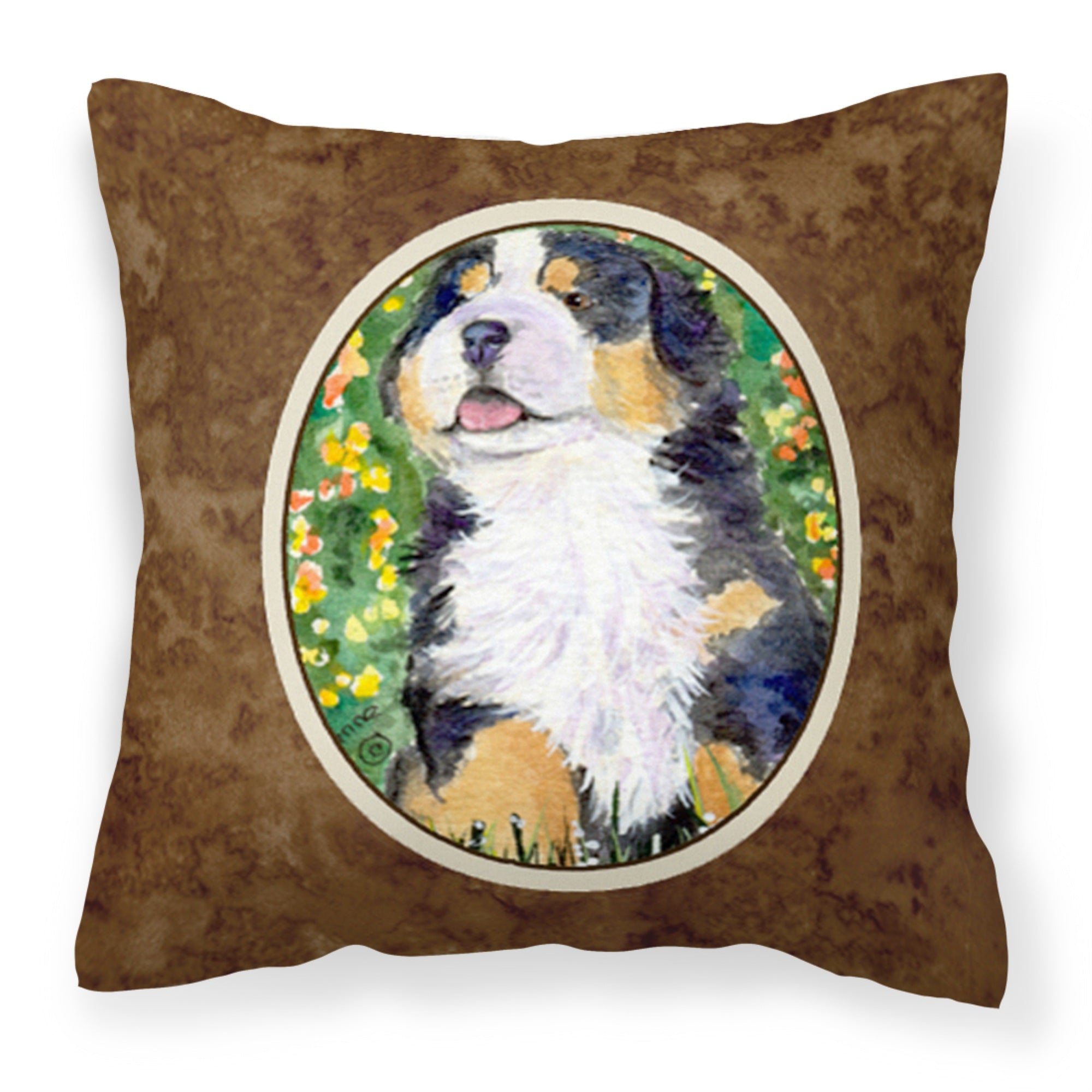 'Caroline'S Treasures Ss8955Pw1414 Bernese Mountain Dog Decorative Canvas Fabric Pillow, Large, Multicolor'