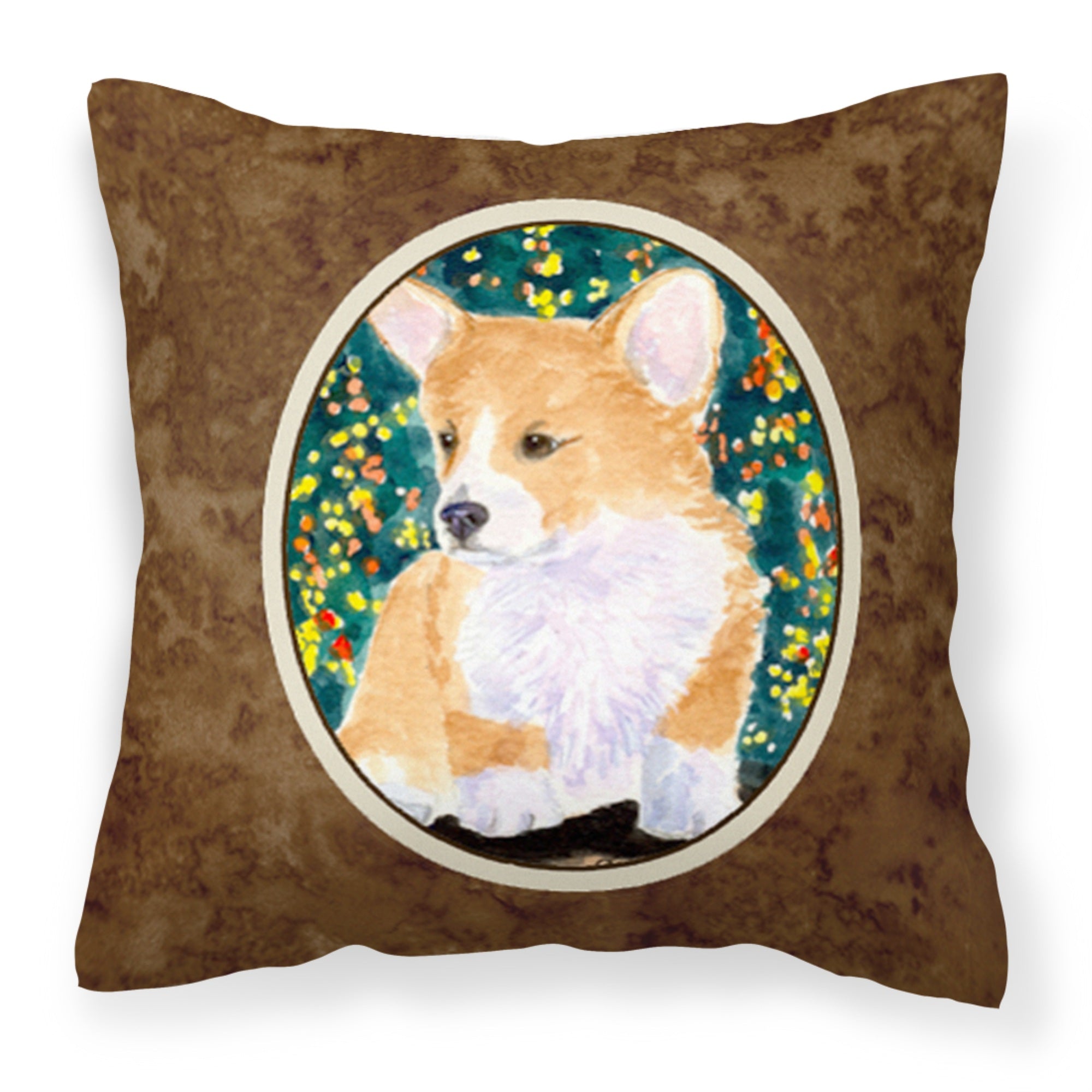 'Caroline'S Treasures Ss8967Pw1414 Corgi Decorative Canvas Fabric Pillow, Large, Multicolor'