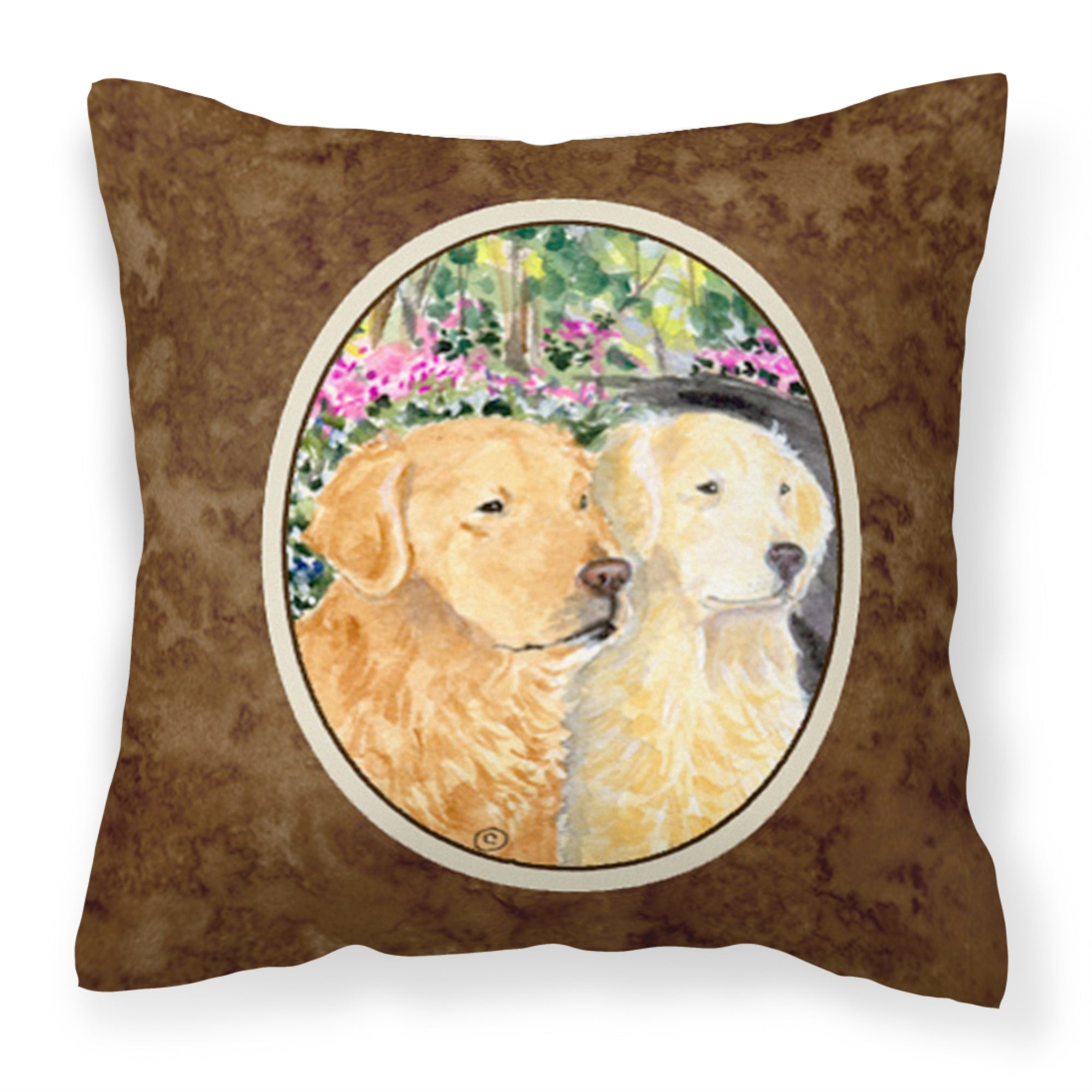 'Caroline'S Treasures Ss8974Pw1414 Golden Retriever Decorative Canvas Fabric Pillow, Large, Multicolor'