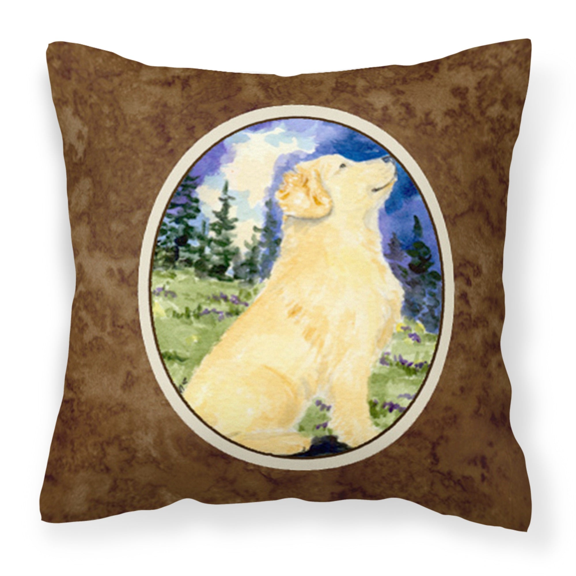 'Caroline'S Treasures Ss8977Pw1414 Golden Retriever Decorative Canvas Fabric Pillow, Large, Multicolor'