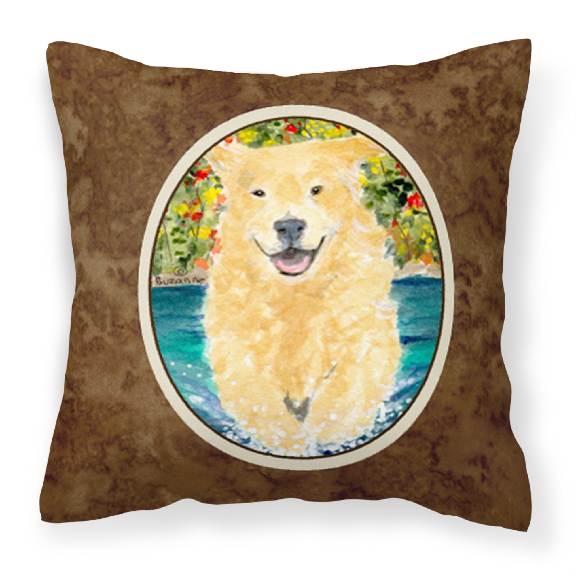 'Caroline'S Treasures Ss8978Pw1414 Golden Retriever Decorative Canvas Fabric Pillow, Large, Multicolor'