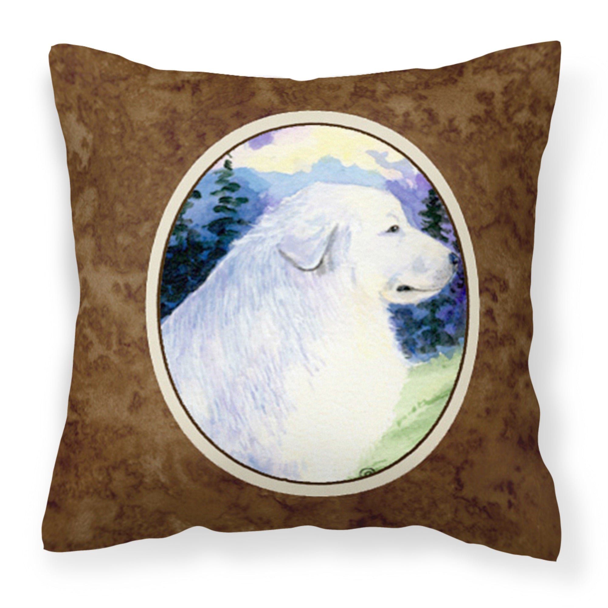 'Caroline'S Treasures Ss8980Pw1414 Great Pyrenees Decorative Canvas Fabric Pillow, Large, Multicolor'