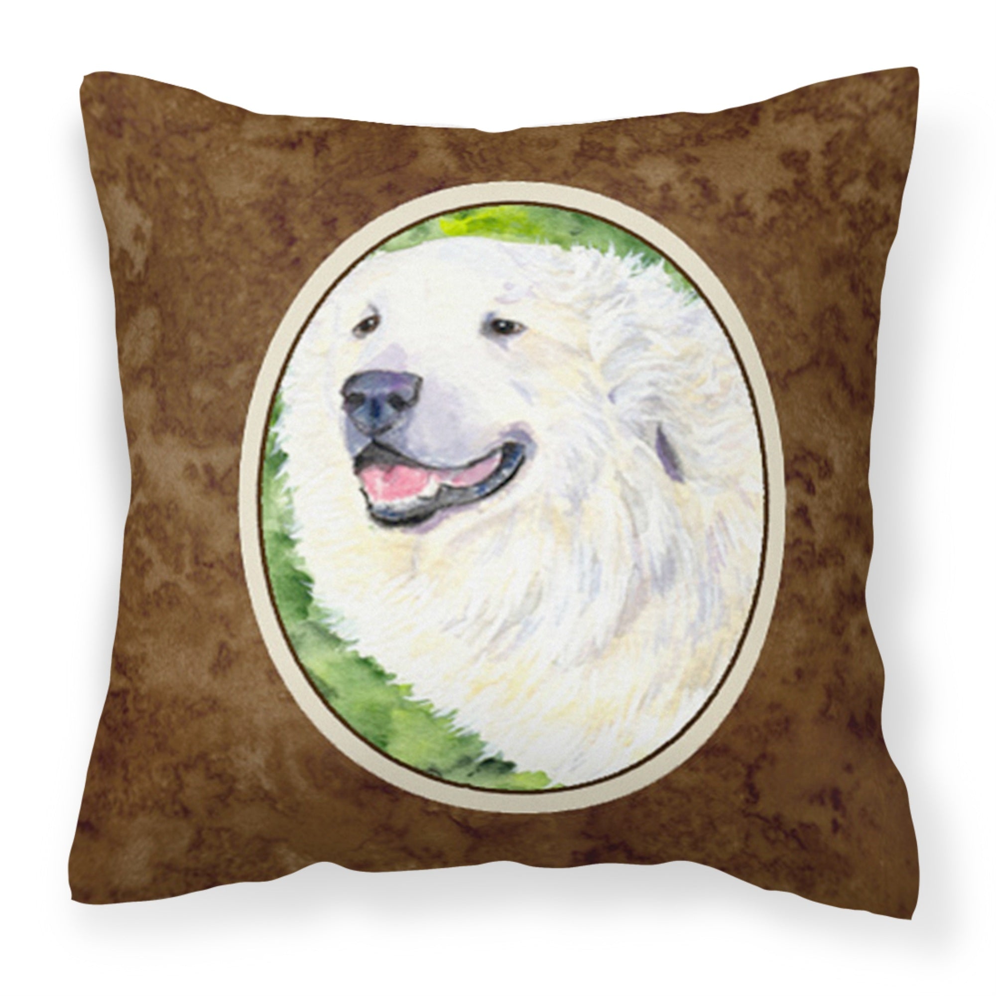 'Caroline'S Treasures Ss8981Pw1414 Great Pyrenees Decorative Canvas Fabric Pillow, Large, Multicolor'