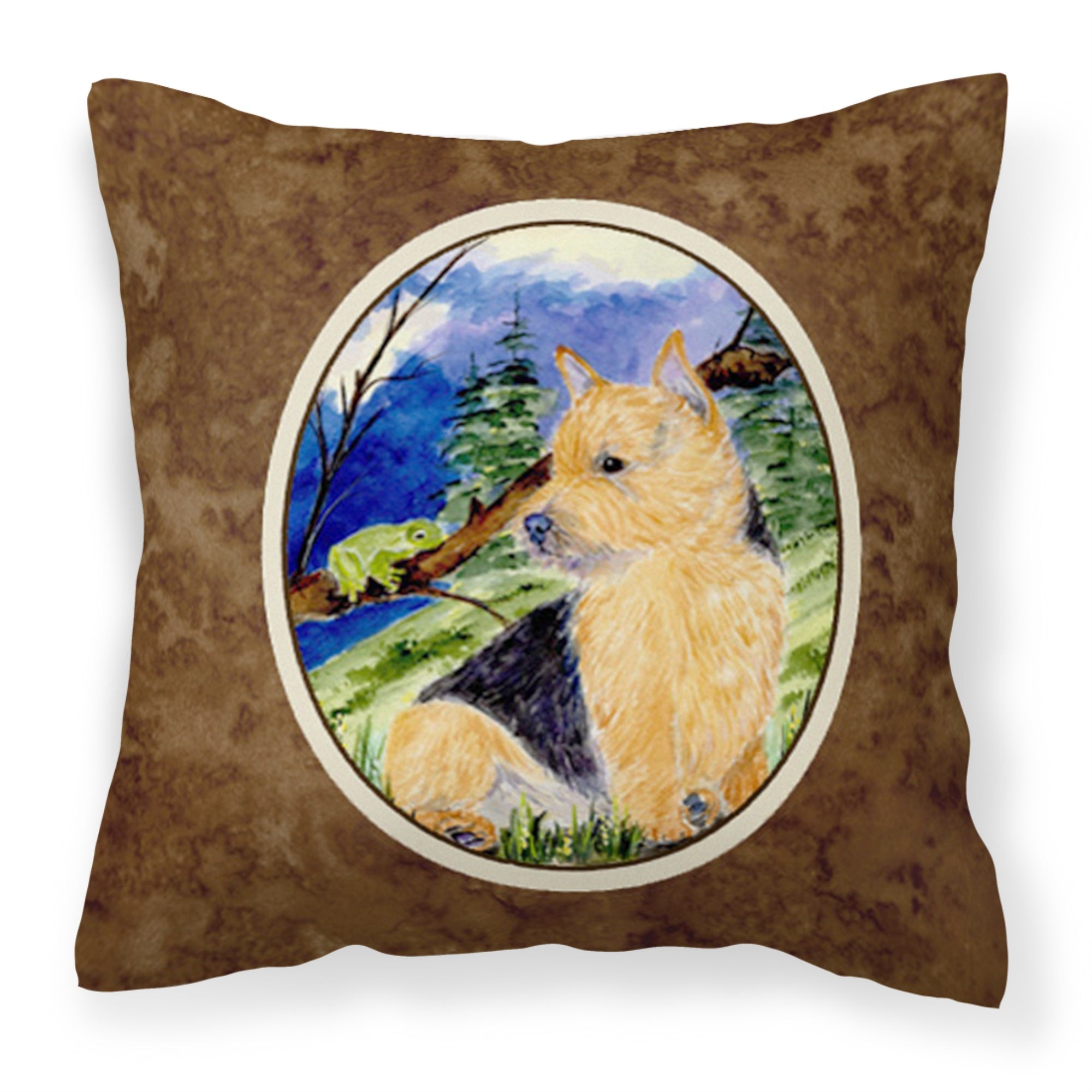 'Caroline'S Treasures Ss8984Pw1414 Norwich Terrier Decorative Canvas Fabric Pillow, Large, Multicolor'
