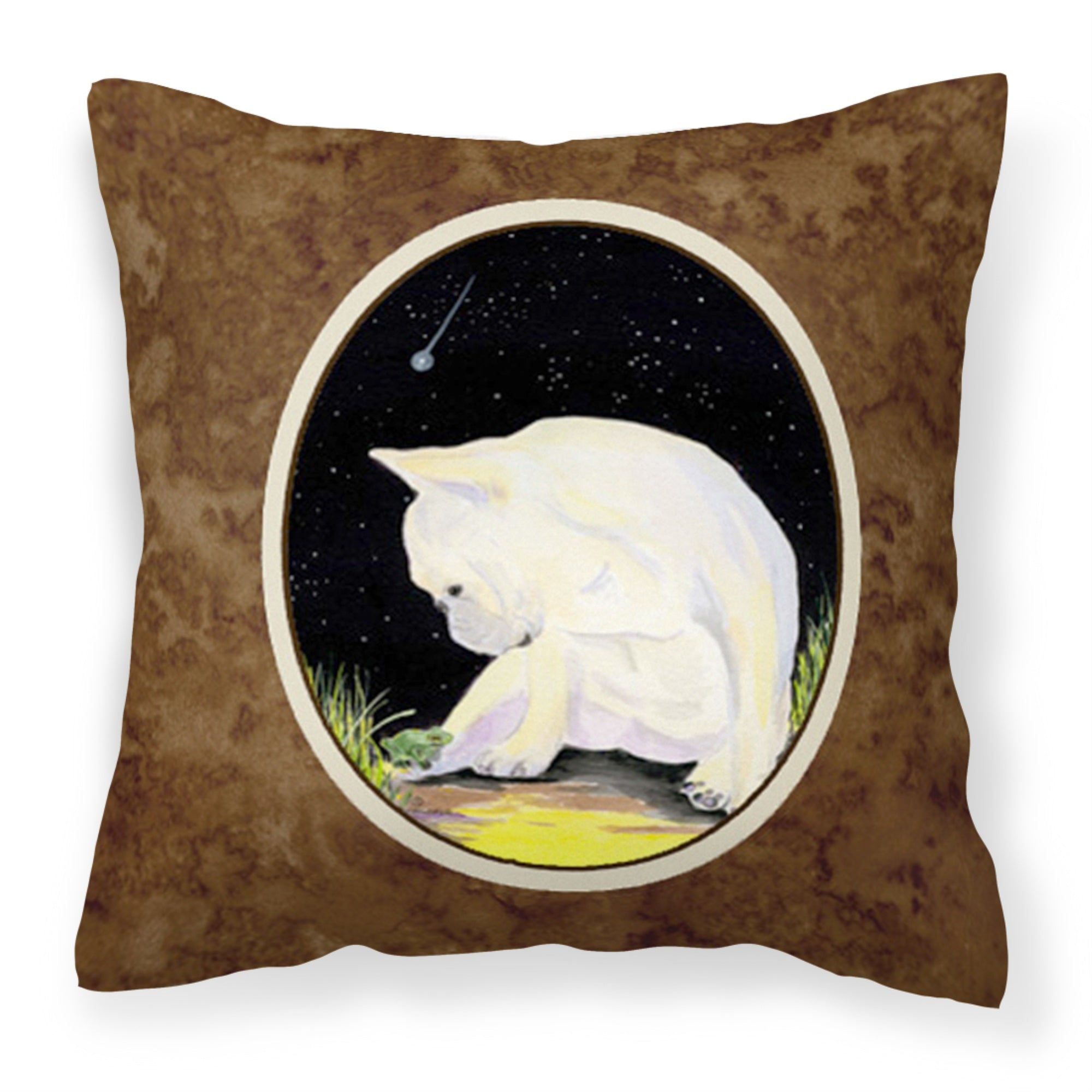 'Caroline'S Treasures Ss8992Pw1414 French Bulldog Decorative Canvas Fabric Pillow, Large, Multicolor'