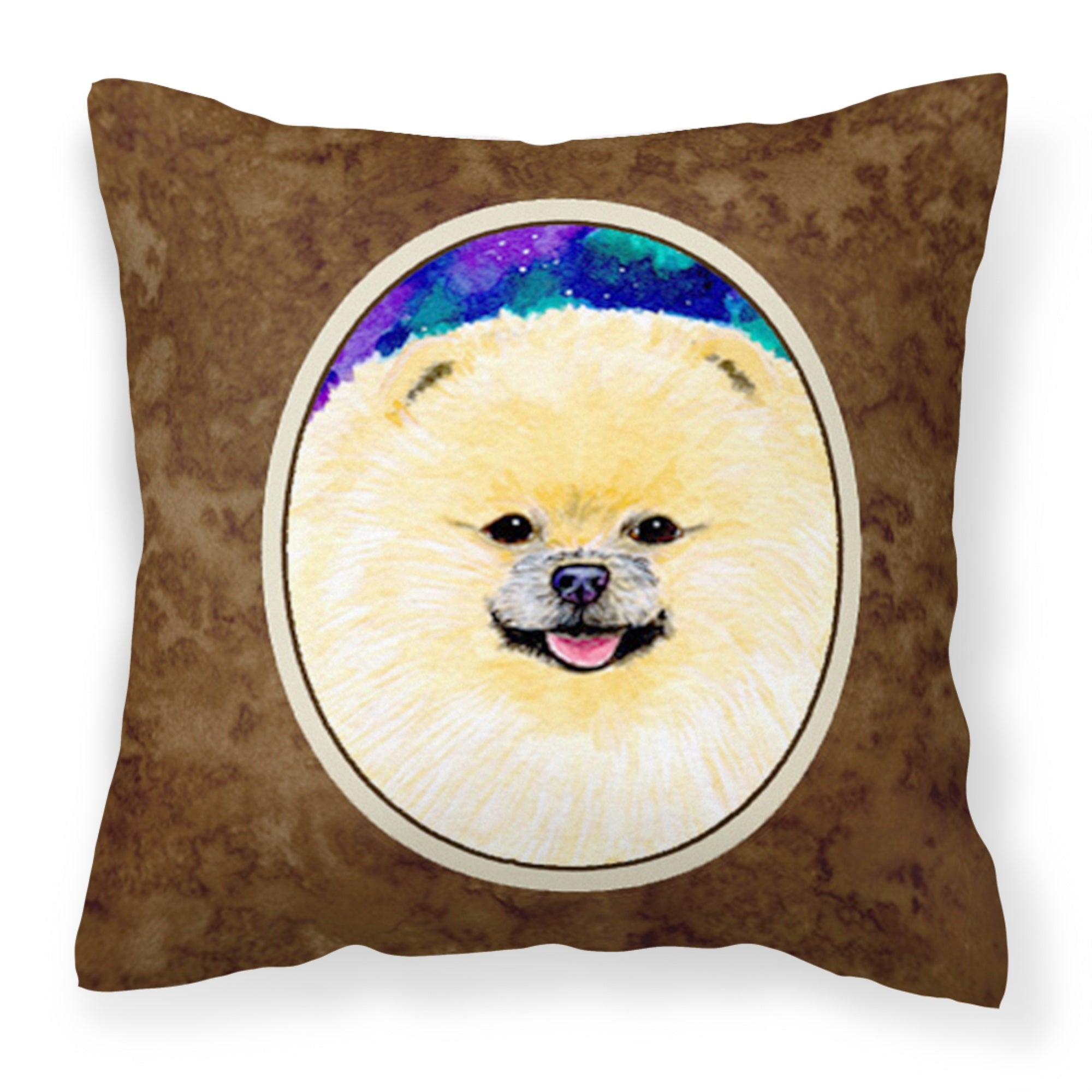 'Caroline'S Treasures Ss8997Pw1414 Pomeranian Decorative Canvas Fabric Pillow, Large, Multicolor'