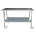 Sportsman Series Stainless Steel Work Table with Casters 24 x 60 Inches