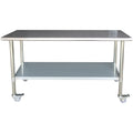 Sportsman Series Stainless Steel Work Table with Casters 24 x 72 Inches