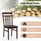 Set of 2- Modern Farmhouse Dark Wood High Back Dining Chair 280 lbs. Max Weight