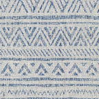 8 ft. x 10 ft. Blue Grey Chevron Coastal Boho Style Indoor Outdoor Area Rug