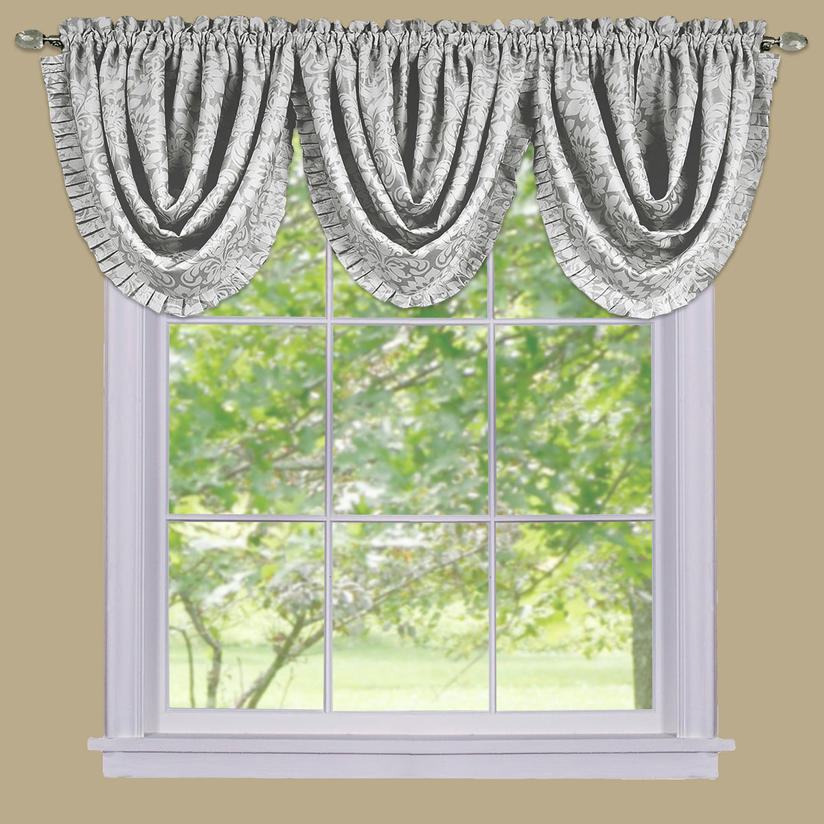 Sutton Waterfall Valance  Silver