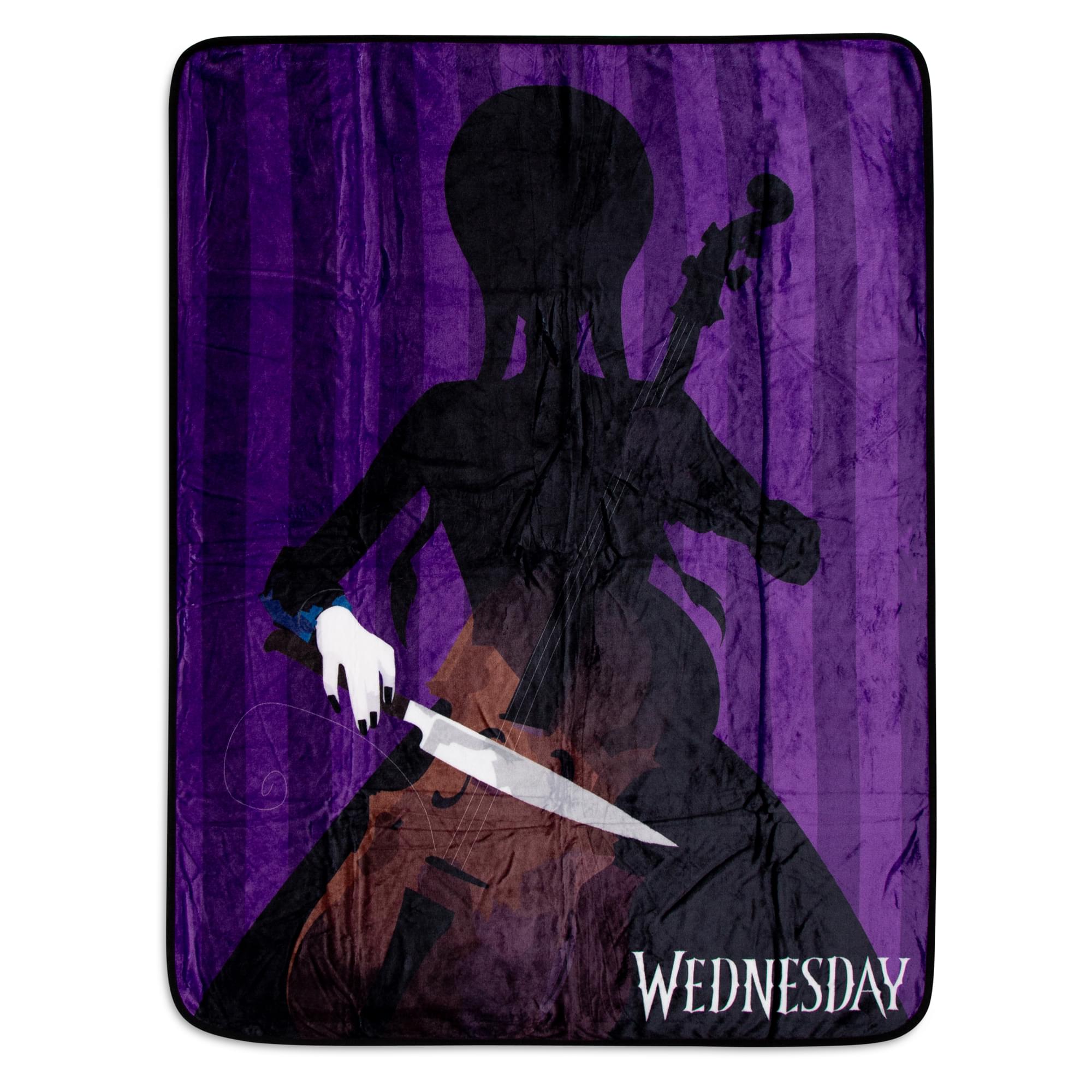 Addams Family Wednesday Cello Silhouette Fleece Throw Blanket  45 X 60 Inches