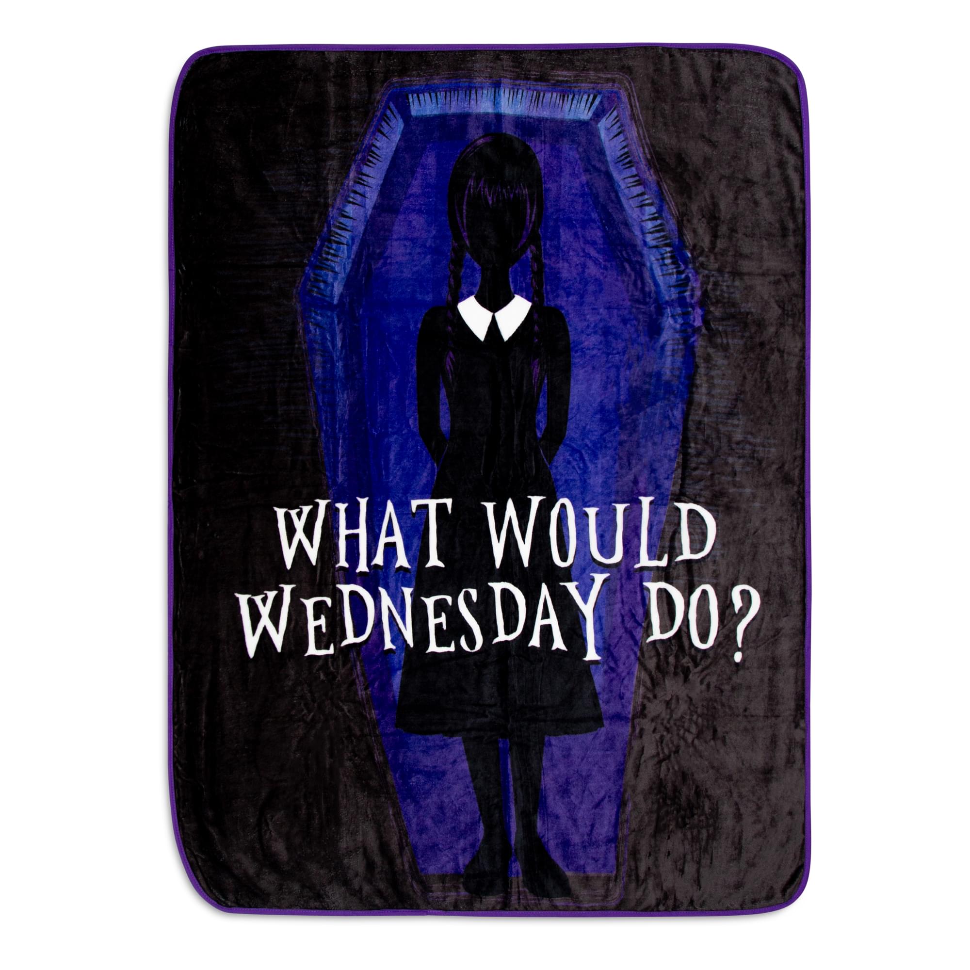Addams Family Wednesday What Would Wednesday Do Raschel Throw Blanket  45 X 60 Inches