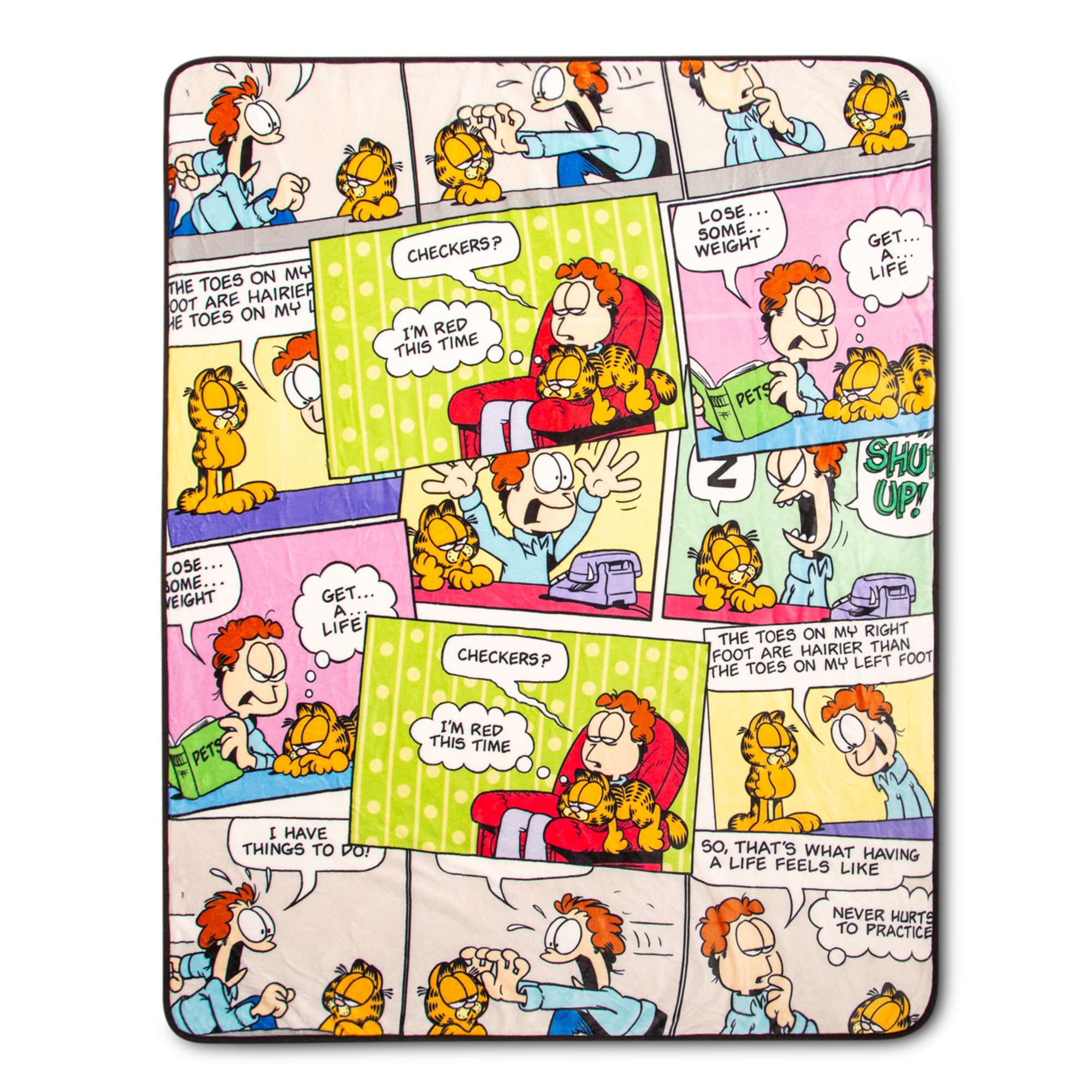 Garfield And Jon Comic Strip Panels Sherpa Throw Blanket  50 X 60 Inches