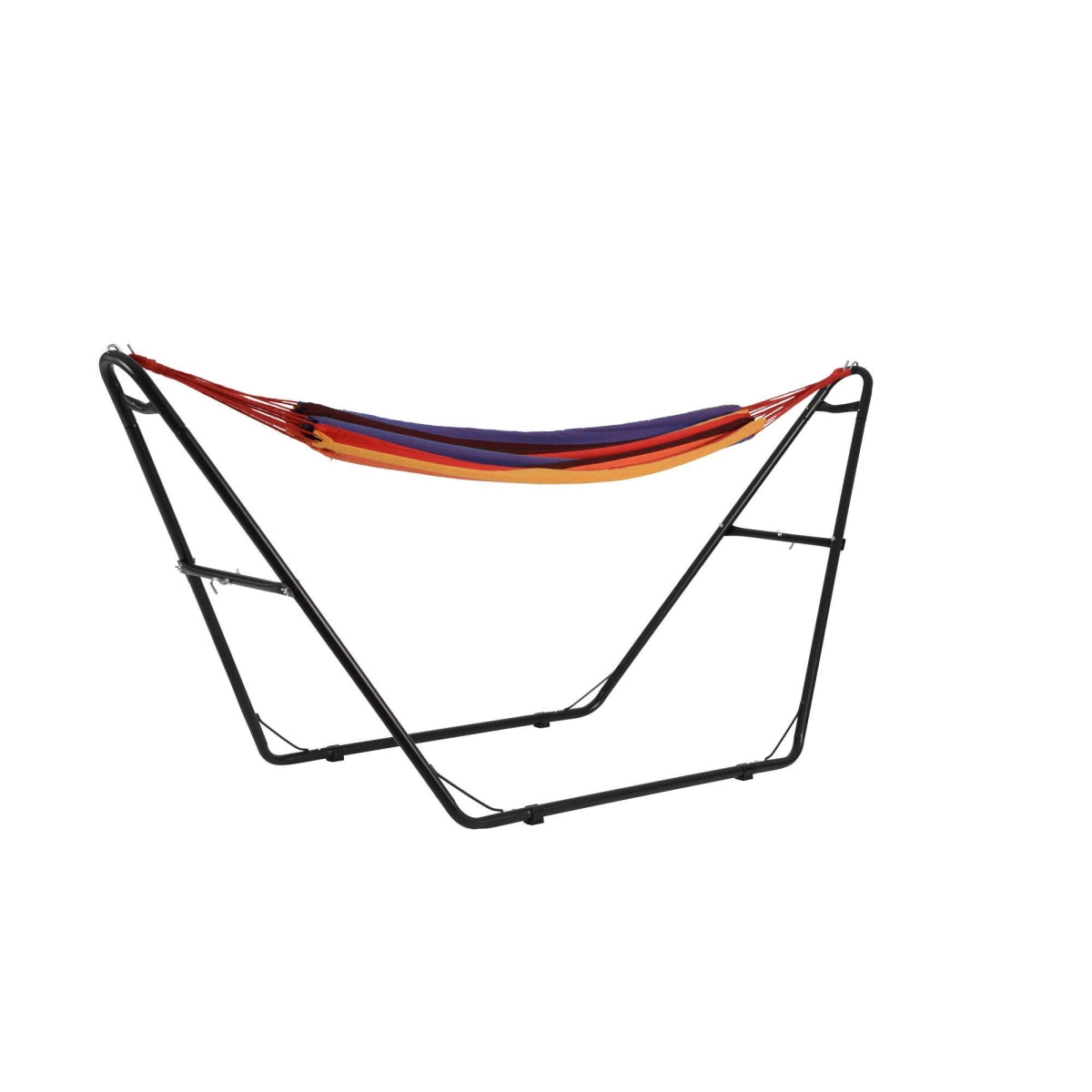 Blue Wave Nu6910 Boho Breeze Swinging Bungalow Hammock & Frame, Tropical Stripe