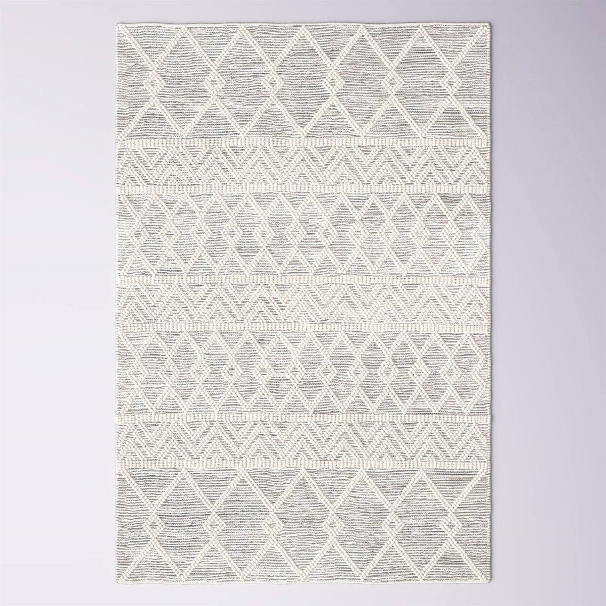 6-ft. x 9-ft. Hand Woven Wool Blend Grey Beige Ivory Persian Style Area Rug