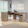 Sauder Barrister Lane L-Shaped Desk, Salt Oak Finish