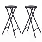Folding Bar Stool Set of 2 - 27.5" Height with Carry Handle