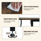 Industrial Side Table with Charging Station & 3-Tier Shelves
